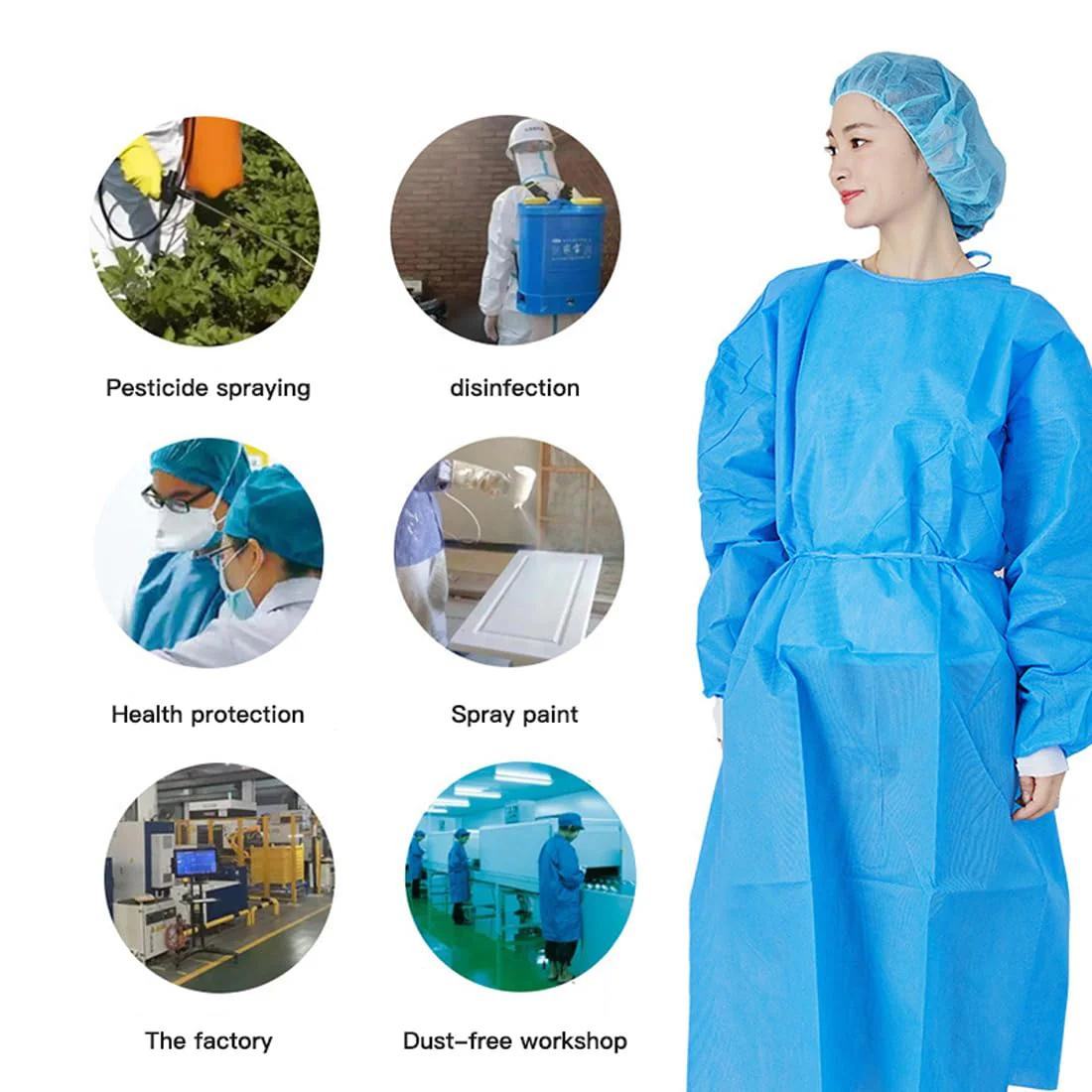 Pack of 20 Disposable Non-Woven Bouffant Caps, Anti-Dust Protection, Headwear, Headwear with Elastic Stretch Band for Medical Laboratories, Nurse, Tattoo, Hospital - Image 5