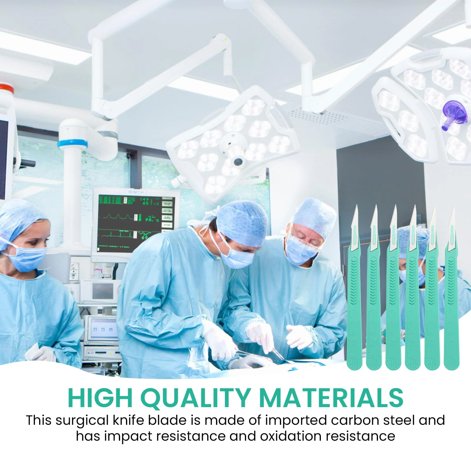 Pack of 20 Plastic Surgical Scalpel Knives, Sterile Scalpel Knives with Scalpel Handle, Scalpel Blades, Carbon Steel Scalpel Blades, Replacement Blades with Protective Cap, Individually Sterile Packed - Image 6