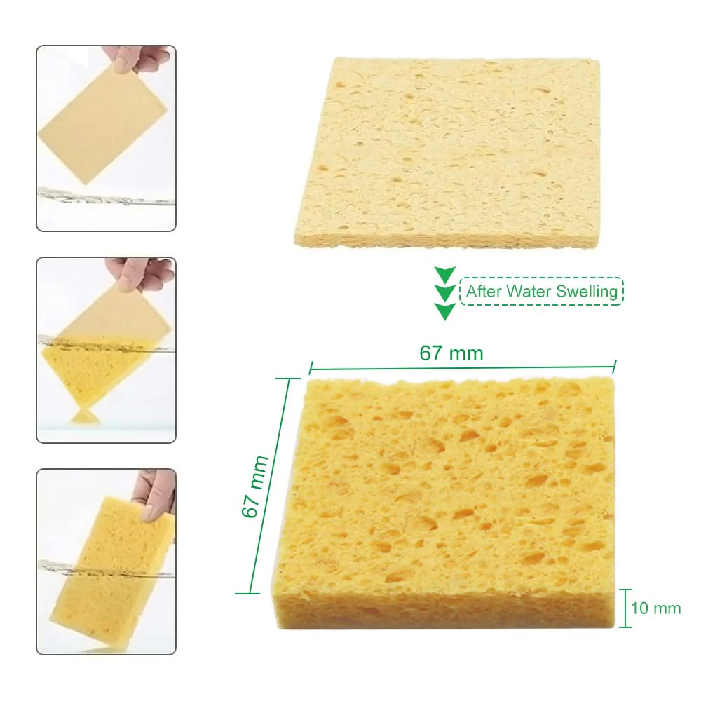 Pack of 20 Professional Soldering Sponge Cleaning Sponge Soldering Iron (6.7 x 6.7 x 1 cm), Cleaner Sponges for Soldering Tips, Soldering Tip Cleaner Sponge & Soldering Tip Reactivator, Soldering 6,7*6,7*1 cm - Image 3