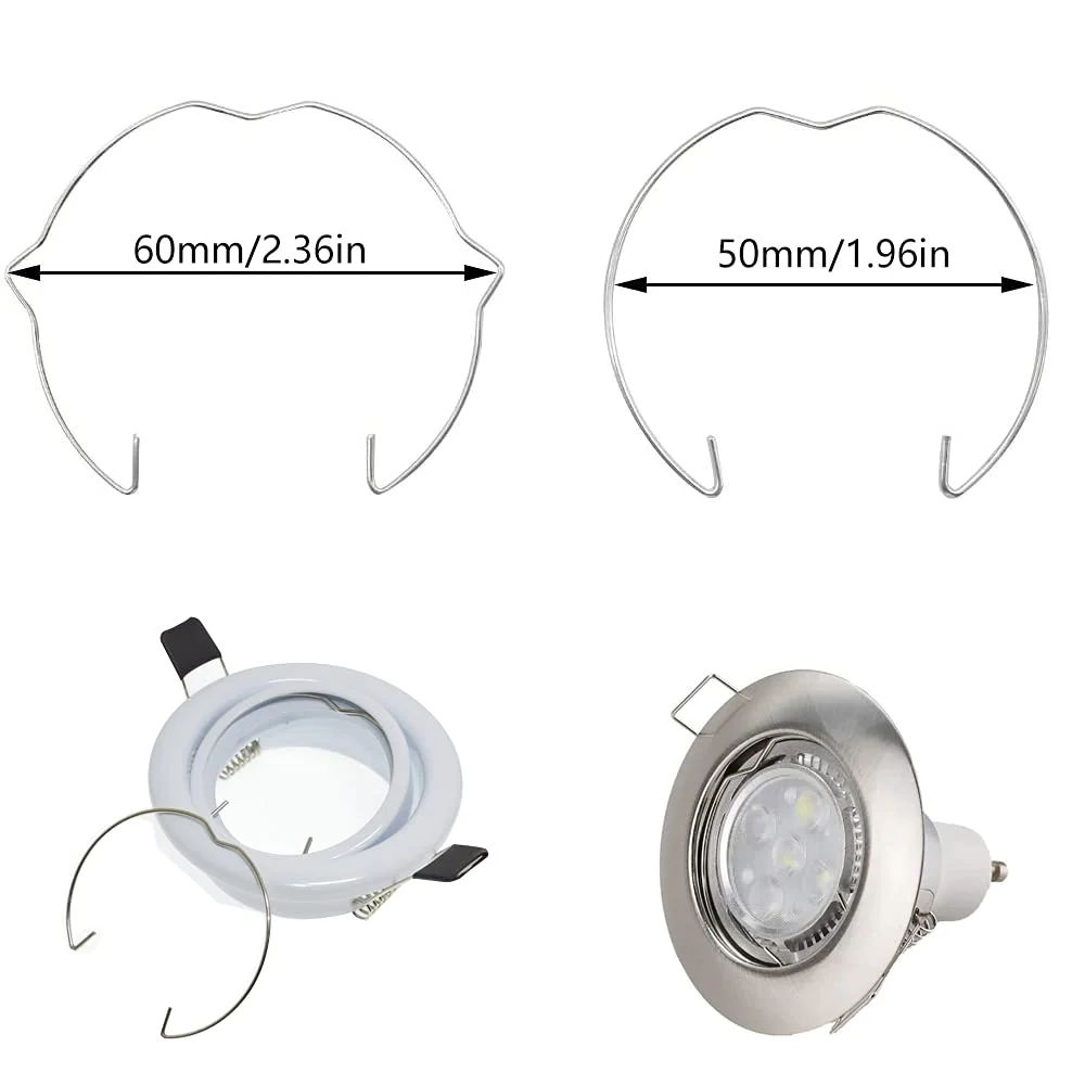 Pack of 20 Snap Rings for GU10 MR16 Diameter Downlight Retaining Spring Rings Clips LED Halogen Lamp Holder 50 mm - Image 2
