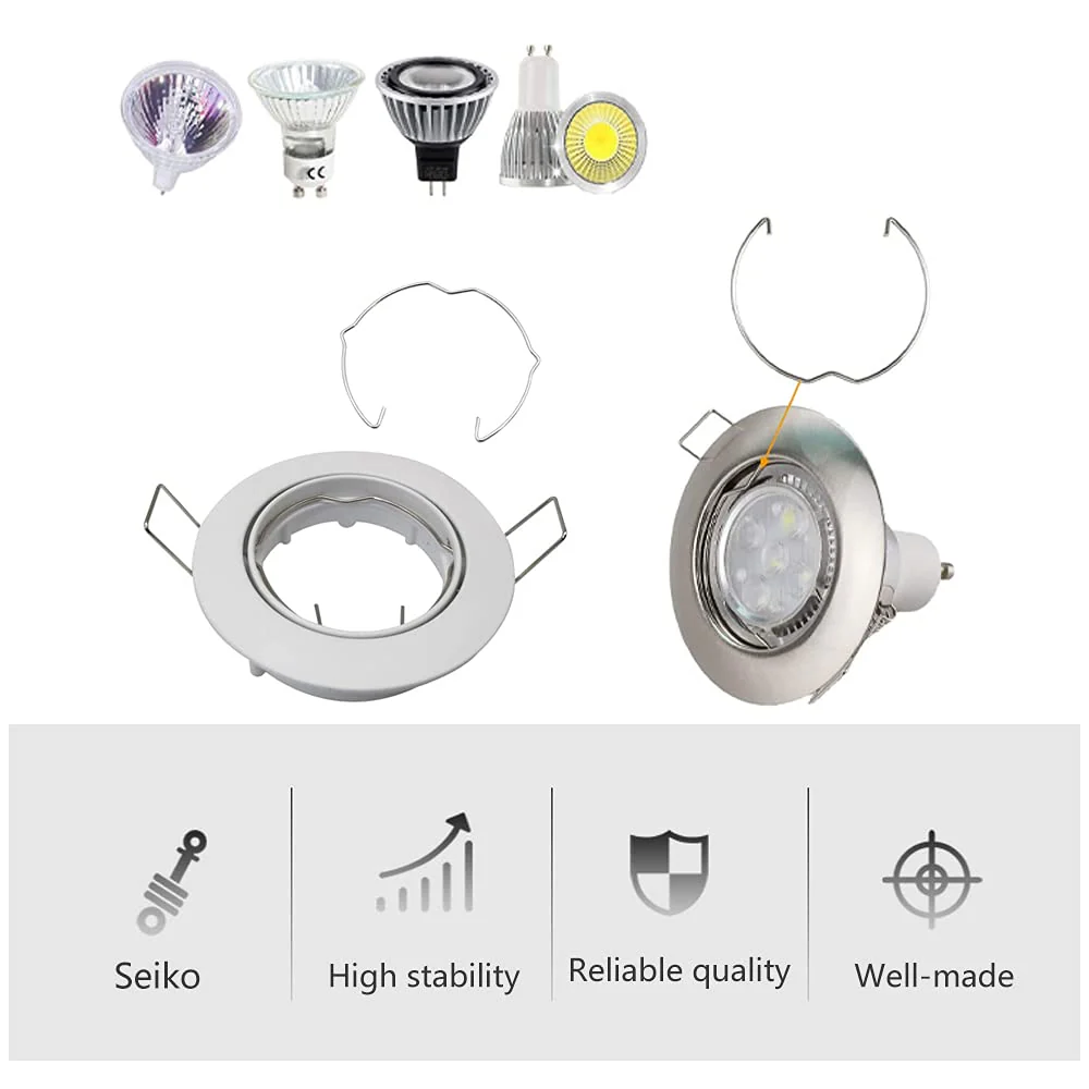 Pack of 20 Snap Rings for GU10 MR16 Diameter Downlight Retaining Spring Rings Clips LED Halogen Lamp Holder 50 mm - Image 7