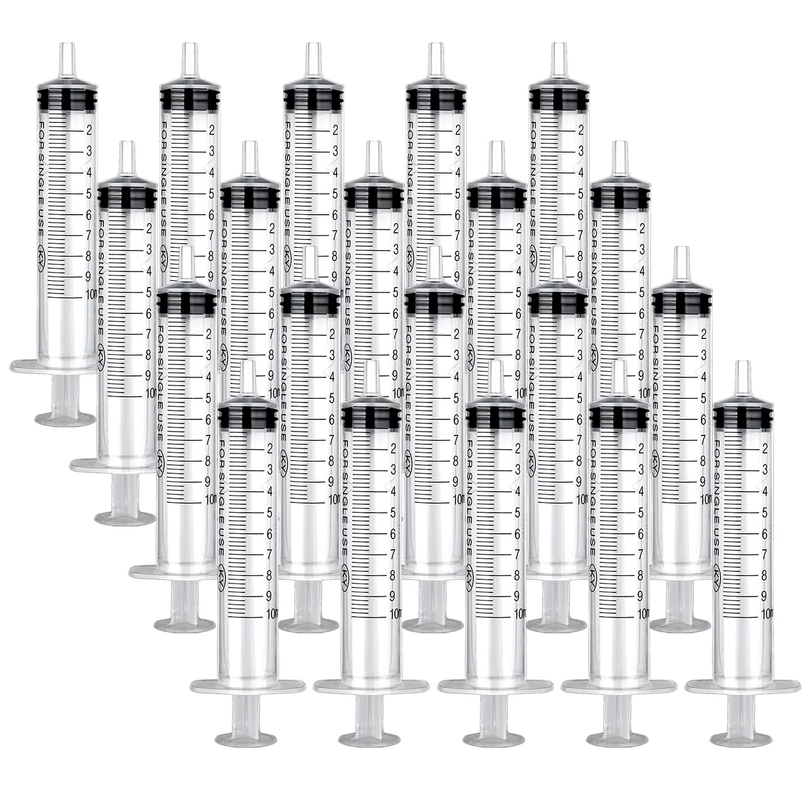 Pack of 20 Syringes 10 ml Plastic Syringe, Individually Packed, Durable Colostrum Syringes, Versatile Dosing Syringes, Reusable Liquid Syringe Measuring Syringe for Garden and Pet Care