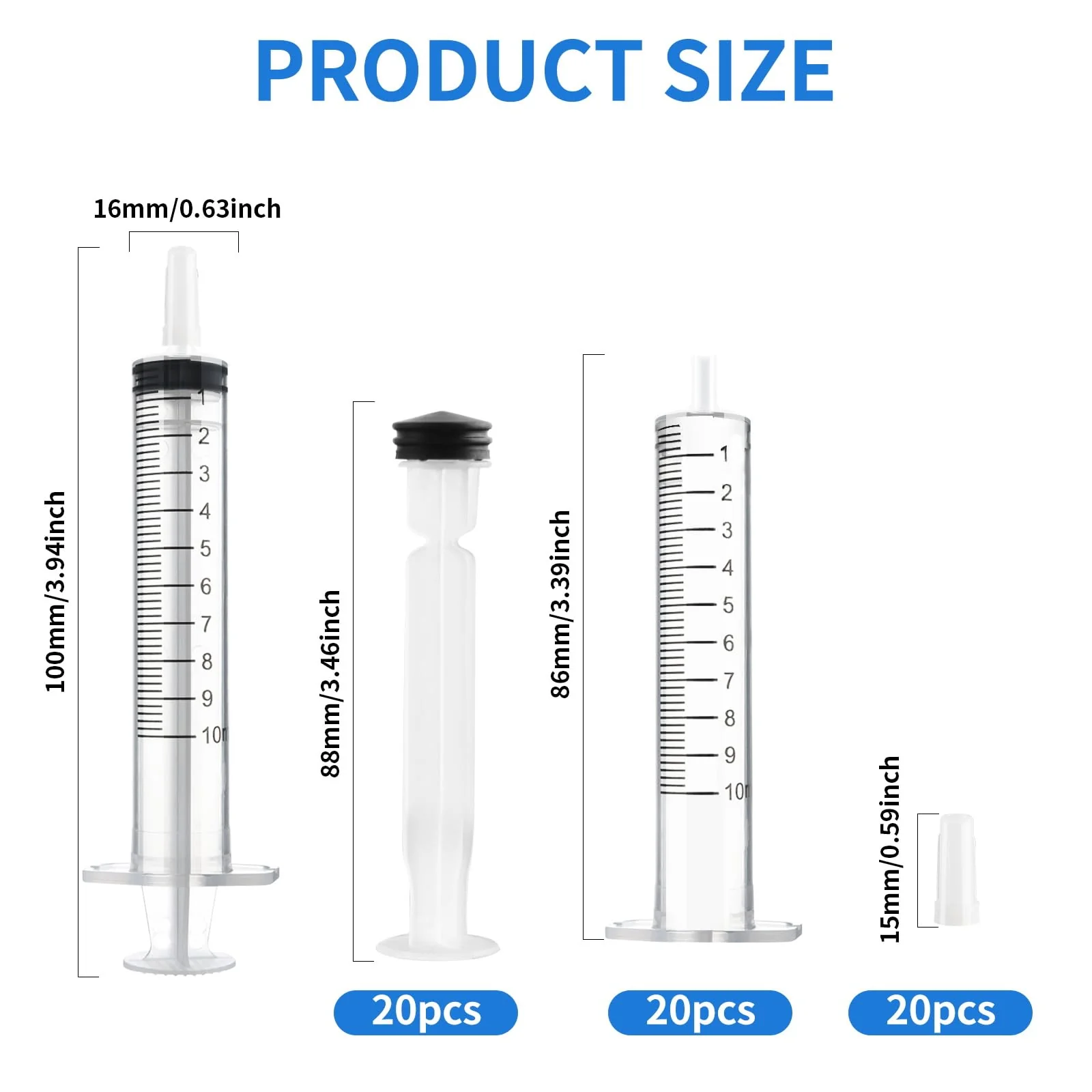 Pack of 20 Syringes 10 ml Plastic Syringe, Individually Packed, Durable Colostrum Syringes, Versatile Dosing Syringes, Reusable Liquid Syringe Measuring Syringe for Garden and Pet Care - Image 2