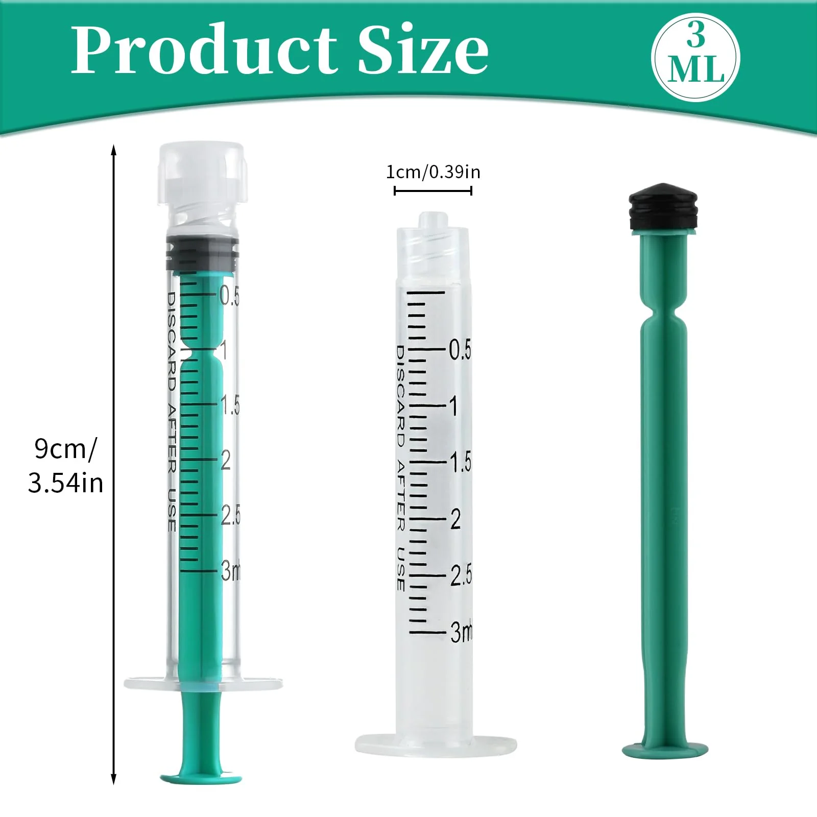 Pack of 20 Syringes 3 ml Colostrum Syringe with Caps, Disposable Syringe without Needle Plastic Syringe Luer-Lock Individually Packed Syrings, Dosing Syringe for Laboratories, Liquid Measurement 20 Stück 3ml - Image 2