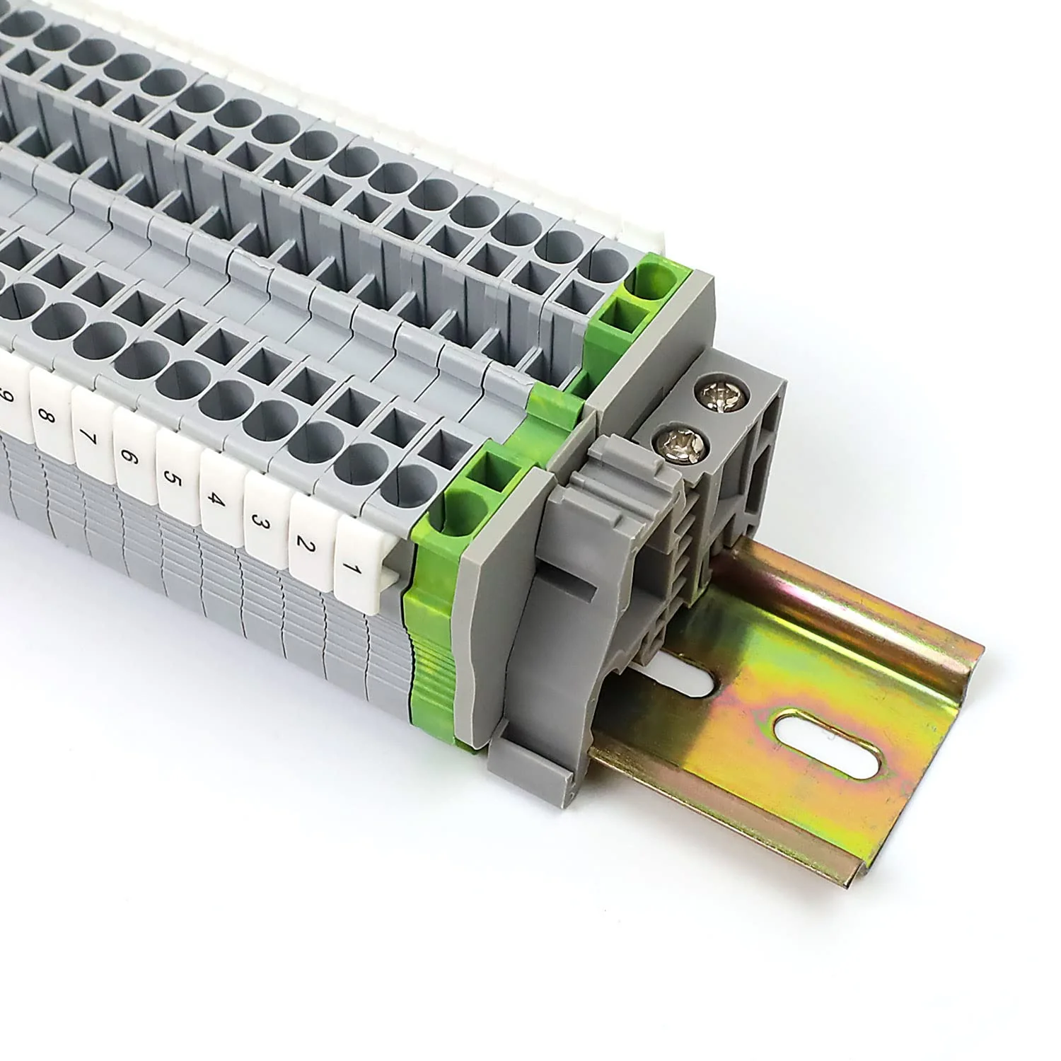 Pack of 20 UK/2.5B DIN Rail for Pluggable Quick Wiring, SRJQXH Clamp Block, DIN Rail, with 20 cm DIN Rail and Earth Clamp, Spring Clamped Wire Clamp Not Loose ST-2.5N - Image 4