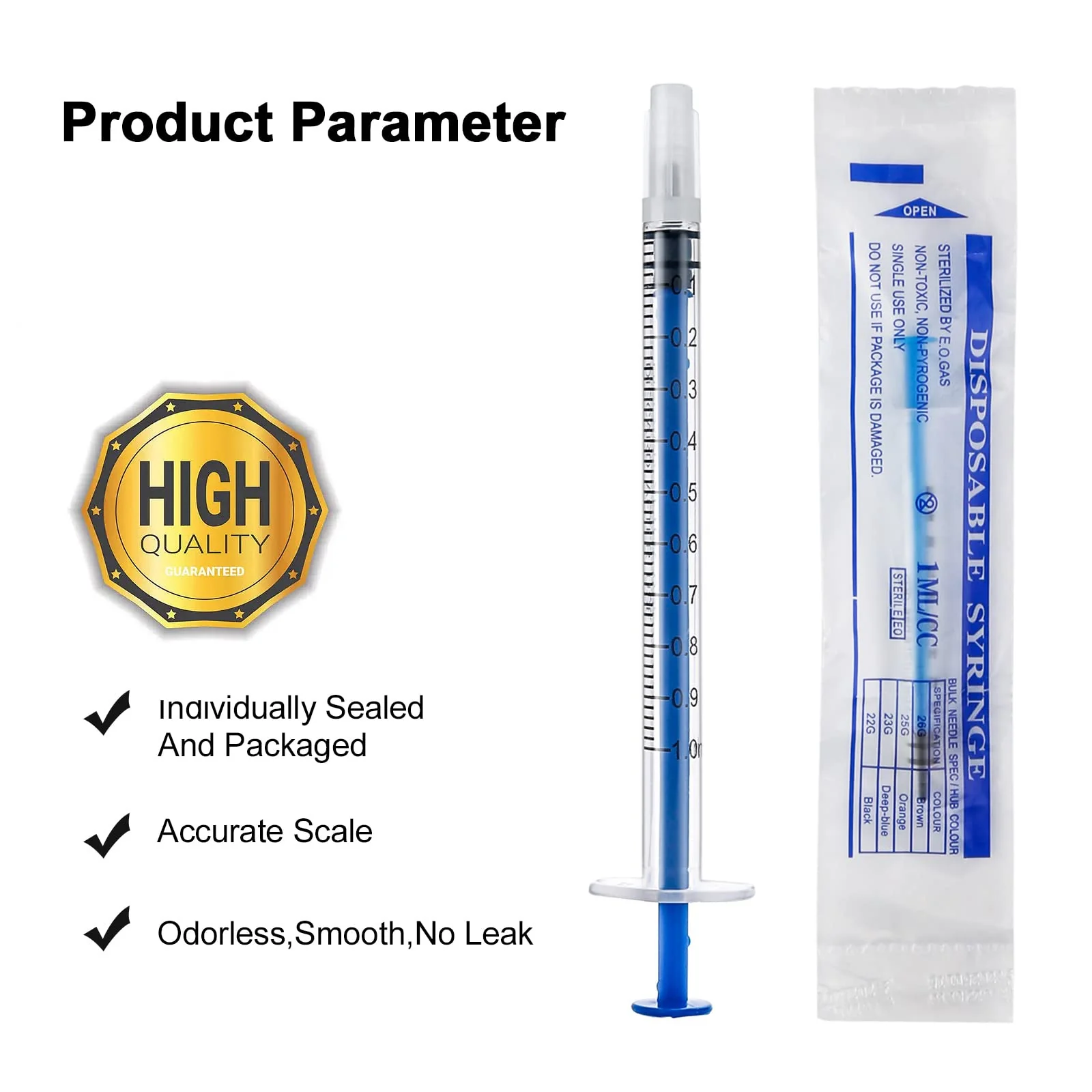 Pack of 24 1 ml Syringes, Sterile Plastic Syringes with Caps, Disposable Syringes 1 ml for Small Pet Feeding and Industrial Scientific Laboratories - Image 4
