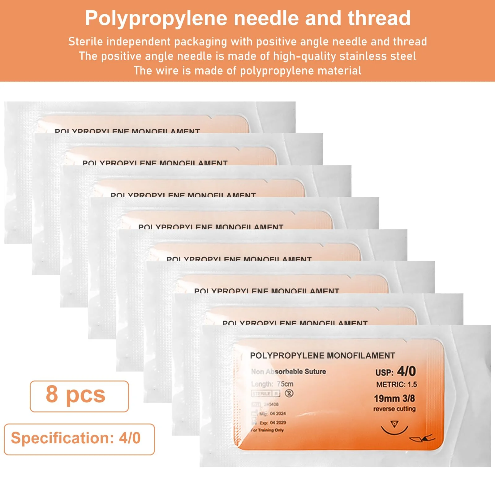 Pack of 24 Suture Material with Exercise Needles, Refill Pack for Surgical Suture Set, Ideal Suture Exercise Thread for Students, Needle and Thread Set, Wound Suture Kit Addition, Ideal Suture - Image 5