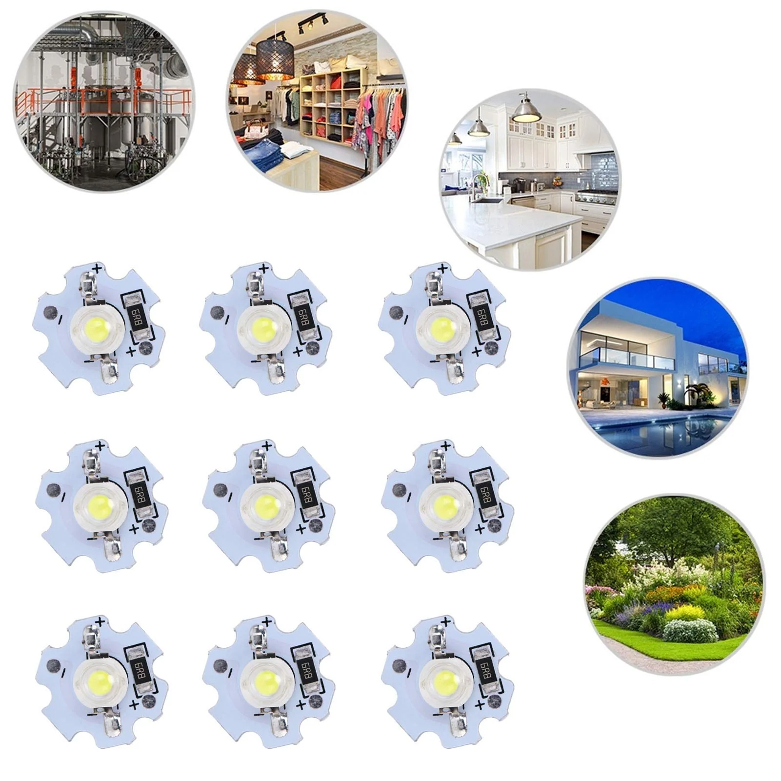 Pack of 25 5 V LED Light LED Chip, 200 lm 1 W High Performance LED Chips with Aluminium Plate, Light Beads Brightness Light Source Chip for DIY Lighting Fixtures (Cool White Light) - Image 6