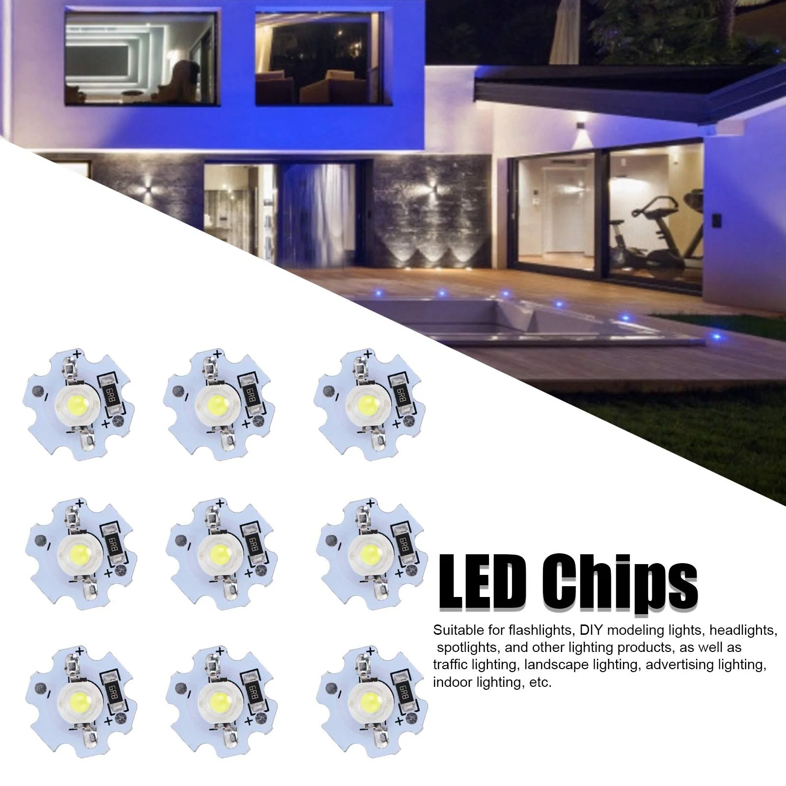 Pack of 25 5 V LED Light LED Chip, 200 lm 1 W High Performance LED Chips with Aluminium Plate, Light Beads Brightness Light Source Chip for DIY Lighting Fixtures (Cool White Light) - Image 7