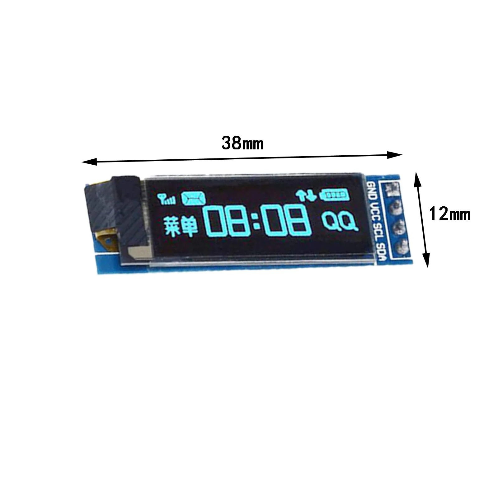 Pack of 3 0.91 Inch OLED LCD Display Module Screen Tiny Module IIC 128 x 32 LCD Display Device Compatible with Arduino and Other Microcontollers, 3.3 V Blue - Image 2