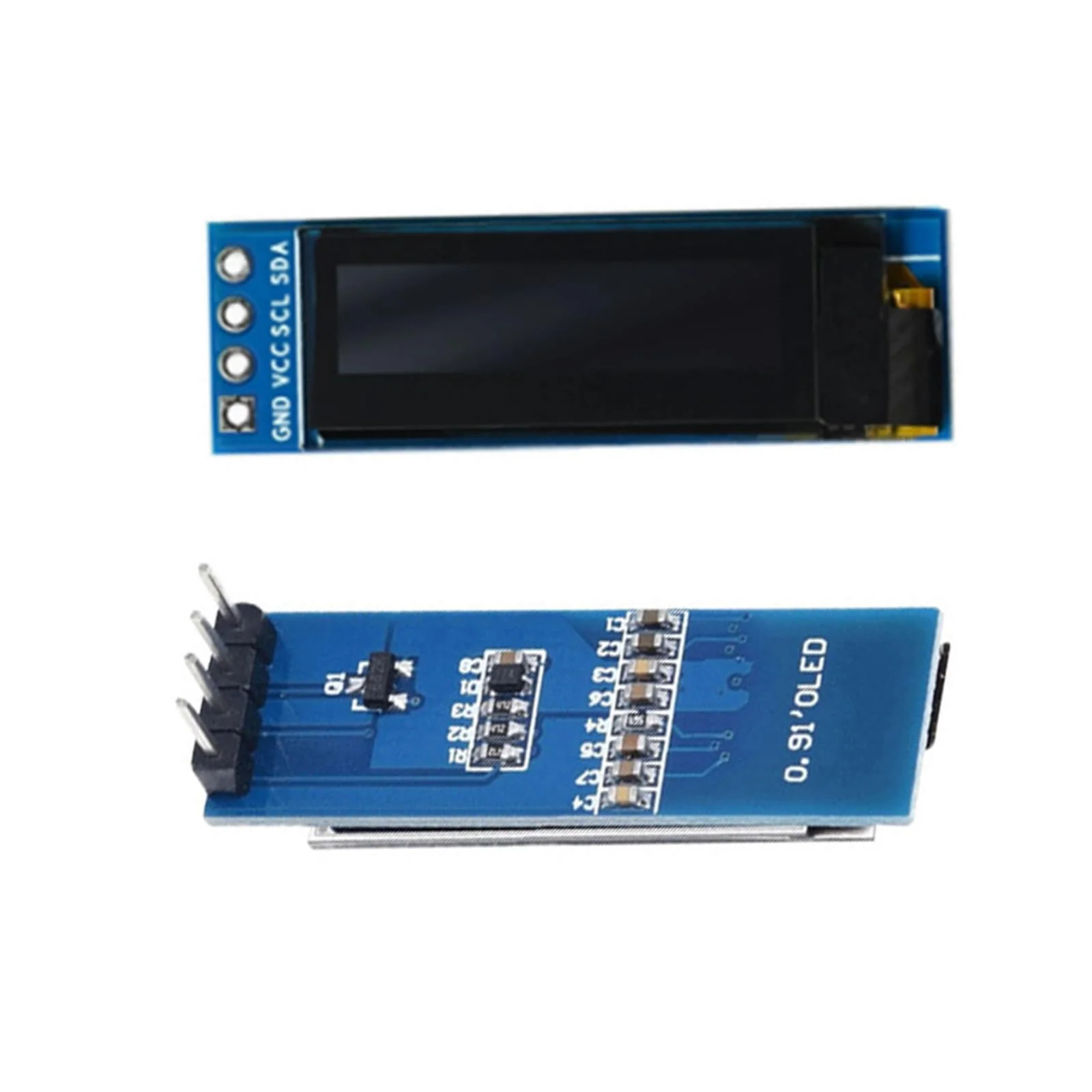 Pack of 3 0.91 Inch OLED LCD Display Module Screen Tiny Module IIC 128 x 32 LCD Display Device Compatible with Arduino and Other Microcontollers, 3.3 V Blue - Image 3