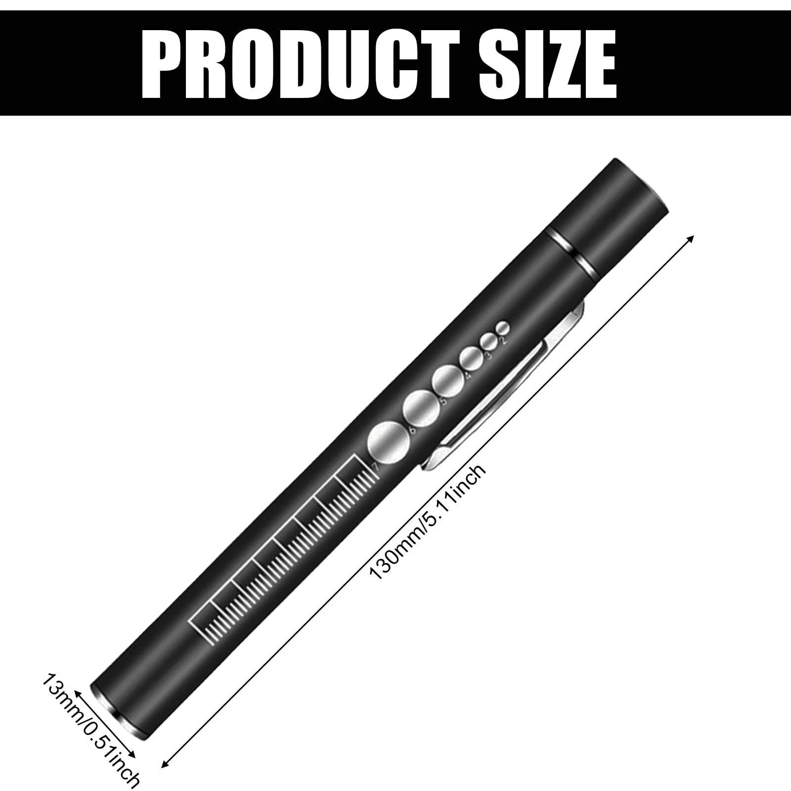Pack of 3 Pupil Light Medicine Diagnostic Light Rechargeable USB Pen Lamp Pupil Light Emergency Service Accessories with Pupil Meter Ruler, Suitable for Nurses Doctors - Image 2