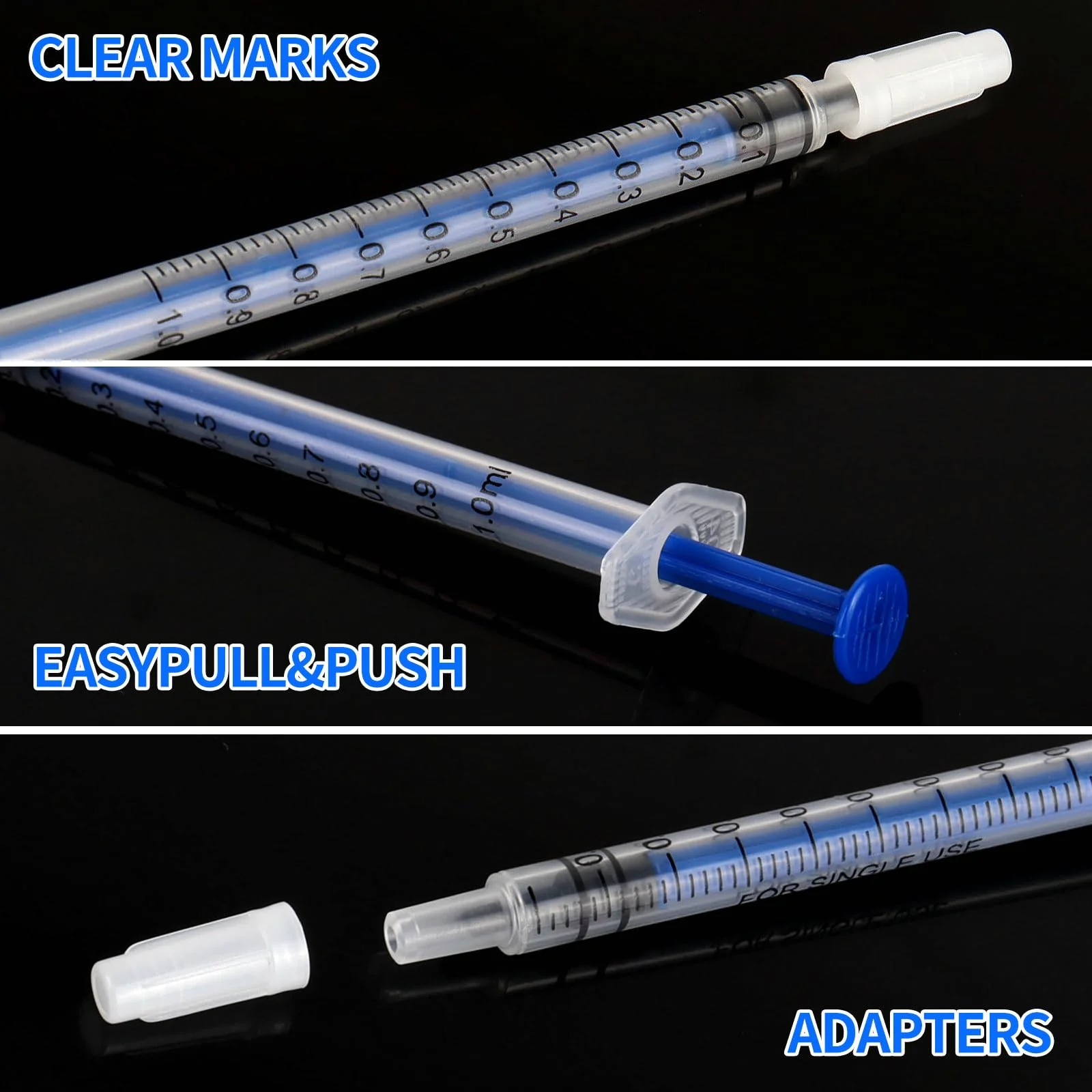 Pack of 30 1 ml Sterile Syringe without Needle Colostrum Syringes, 1 ml Plastic Syringes Independent Disposable Syringes 1 ml with Cap for Refilling and Measuring Liquids Scientific Laboratories - Image 3