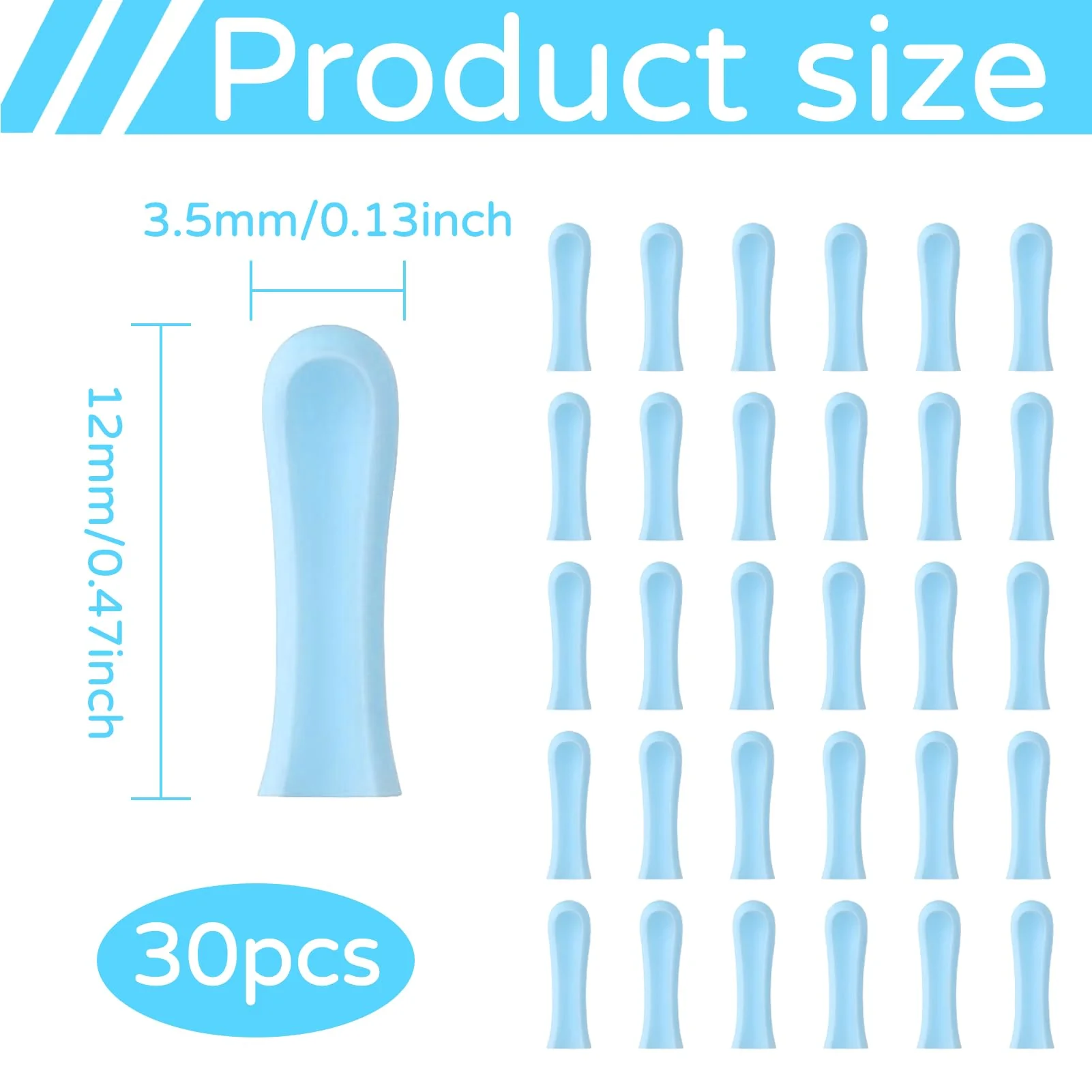 Pack of 30 Silicone Ear Cleaner Head for Earwax Remover, Silicone Ear Spoon Replacement Tips, Replacement Tips for Ear Suckers, Earwax Sucker Ear Cleaner Accessories (Blue) - Image 2