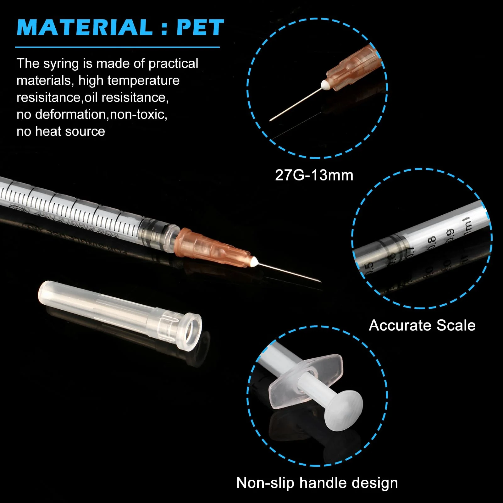 Pack of 30 Syringes 1 ml Syringes Plastic Tube Syringe Disposable Syringes Small Dosing Syringe Liquid Syringe Independent Seal Packaging Syringes - Image 3