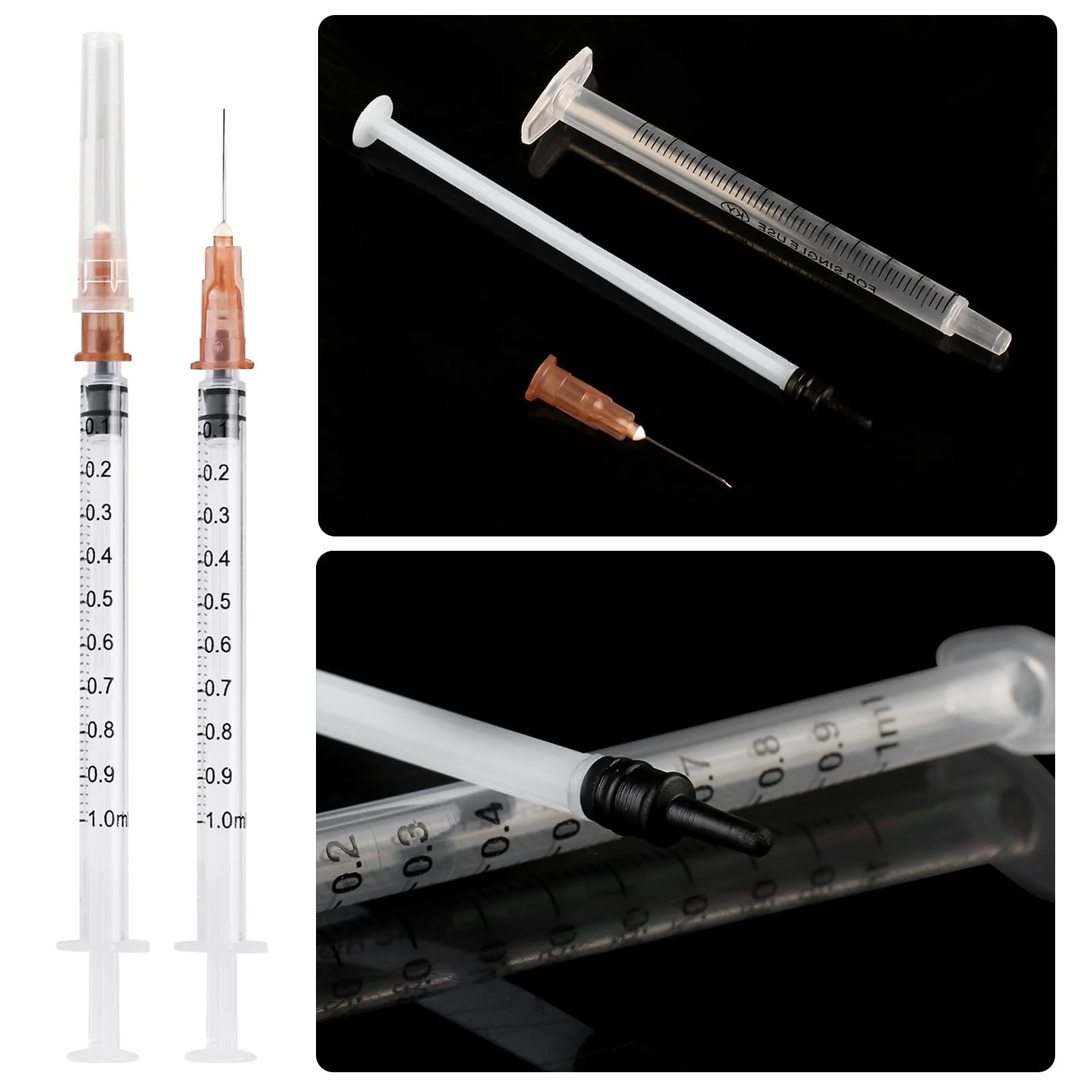 Pack of 30 Syringes 1 ml Syringes Plastic Tube Syringe Disposable Syringes Small Dosing Syringe Liquid Syringe Independent Seal Packaging Syringes - Image 4