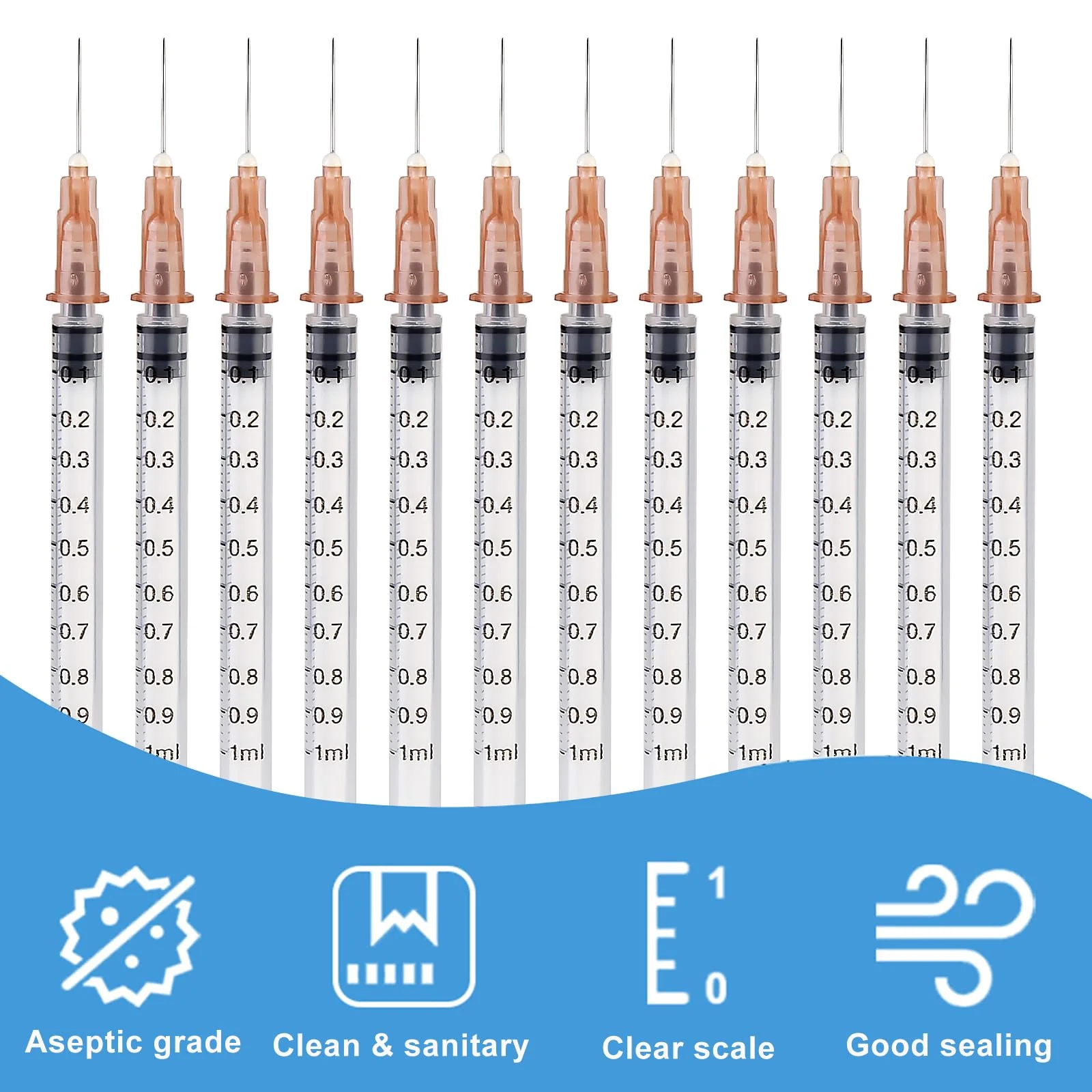 Pack of 30 Syringes 1 ml Syringes Plastic Tube Syringe Disposable Syringes Small Dosing Syringe Liquid Syringe Independent Seal Packaging Syringes - Image 5