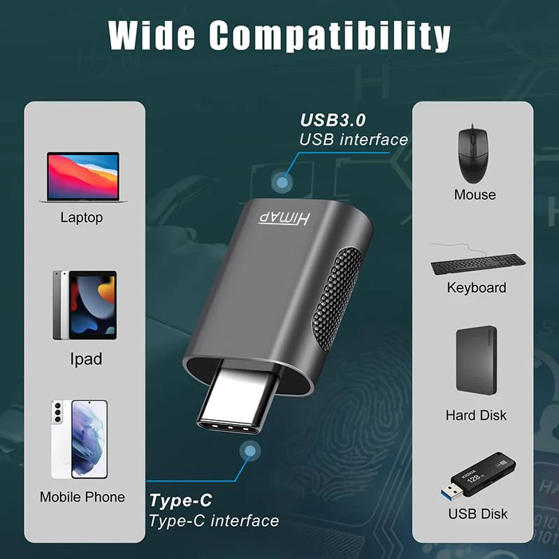 Pack of 4 USB C to USB Adapters, 2*USB-C to USB-A & 2*USB-A to USB-C Female Adapter Speed Data Transfer & Fast Charging for iPhone/PC/Samsung/iPad/Laptop/etc, USB to USB C Adapter (Pack of 4) - Image 2