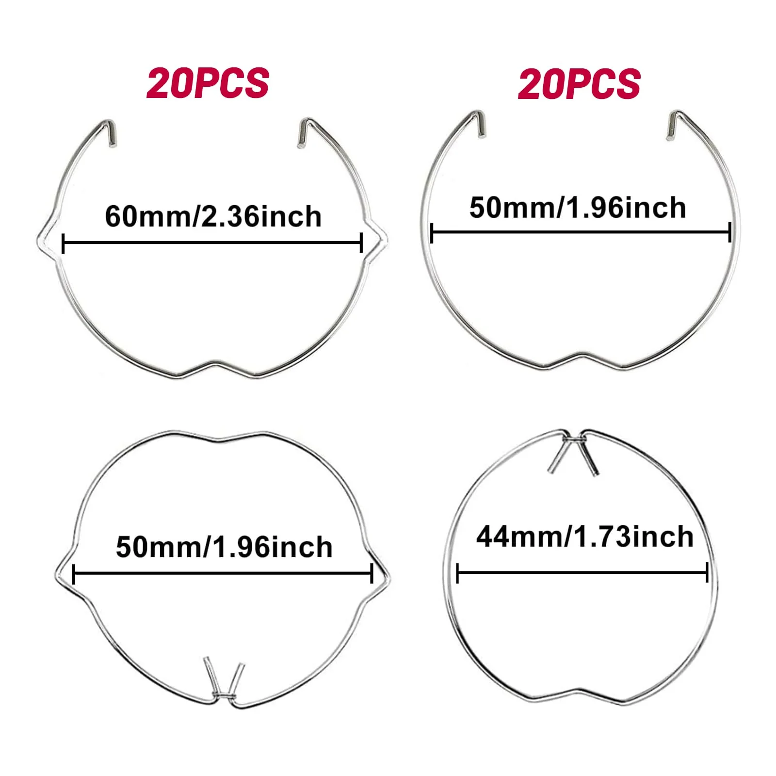 Pack of 40 Snap Rings for GU10 and MR16 MR11 Diameter Downlight, Retaining Spring Rings for 50 mm LED Halogen Lamp Holder, Diameter 5.2 cm and 4.3 cm Retaining Spring Rings Clips for Halogen Lamp/Lamp - Image 2
