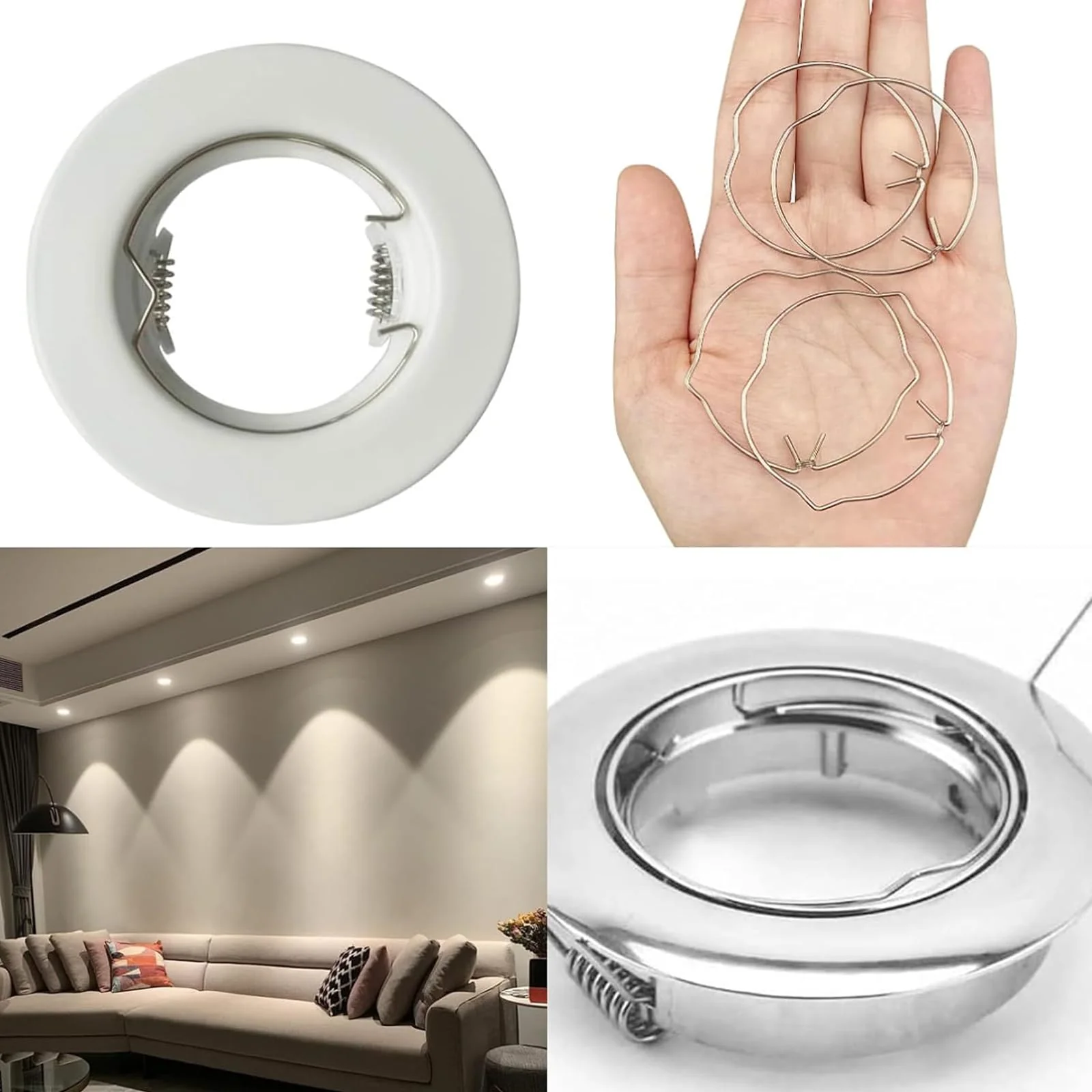 Pack of 40 Snap Rings for GU10 and MR16 MR11 Diameter Downlight, Retaining Spring Rings for 50 mm LED Halogen Lamp Holder, Diameter 5.2 cm and 4.3 cm Retaining Spring Rings Clips for Halogen Lamp/Lamp - Image 3