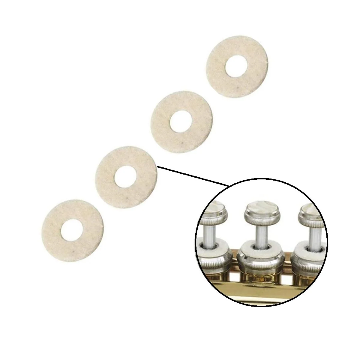Pack of 40 Trumpet Valve Pads Trumpet Washers Cushion Trumpet Top Cap Felt Ring Pads Trumpet Replacement Accessory Trumpet Parts Black 20 and White 20 Black and White - Image 4