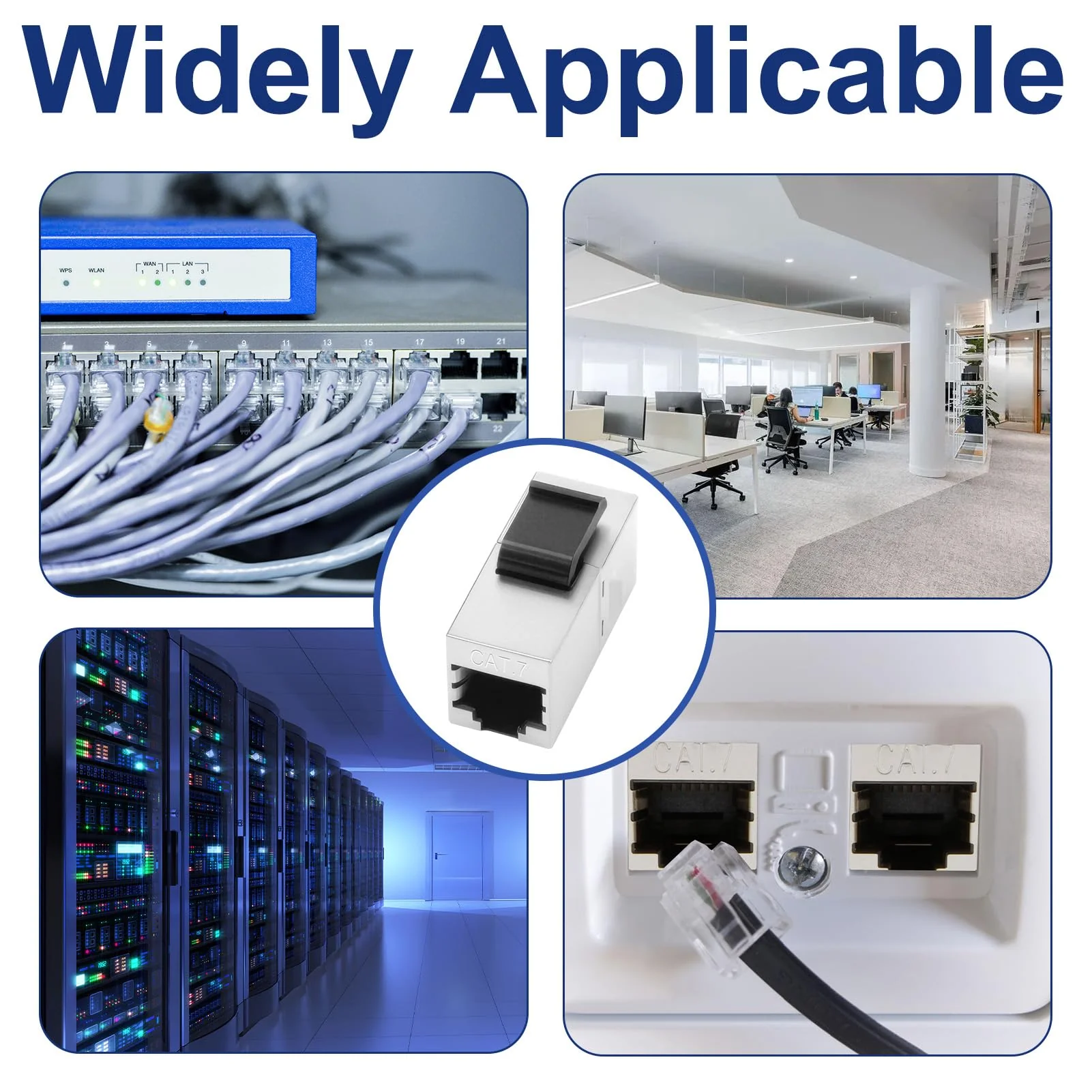 Pack of 5 10Gbps Cat7 Keystone RJ45 Module, 600 MHz Shielded Coupling Ethernet Coupling Connector, Socket Network Tool-free Connection Coupler for Patch Panel Network Socket - Image 5