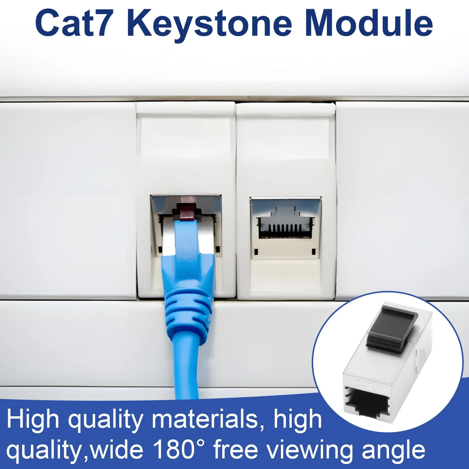 Pack of 5 10Gbps Cat7 Keystone RJ45 Module, 600 MHz Shielded Coupling Ethernet Coupling Connector, Socket Network Tool-free Connection Coupler for Patch Panel Network Socket - Image 6
