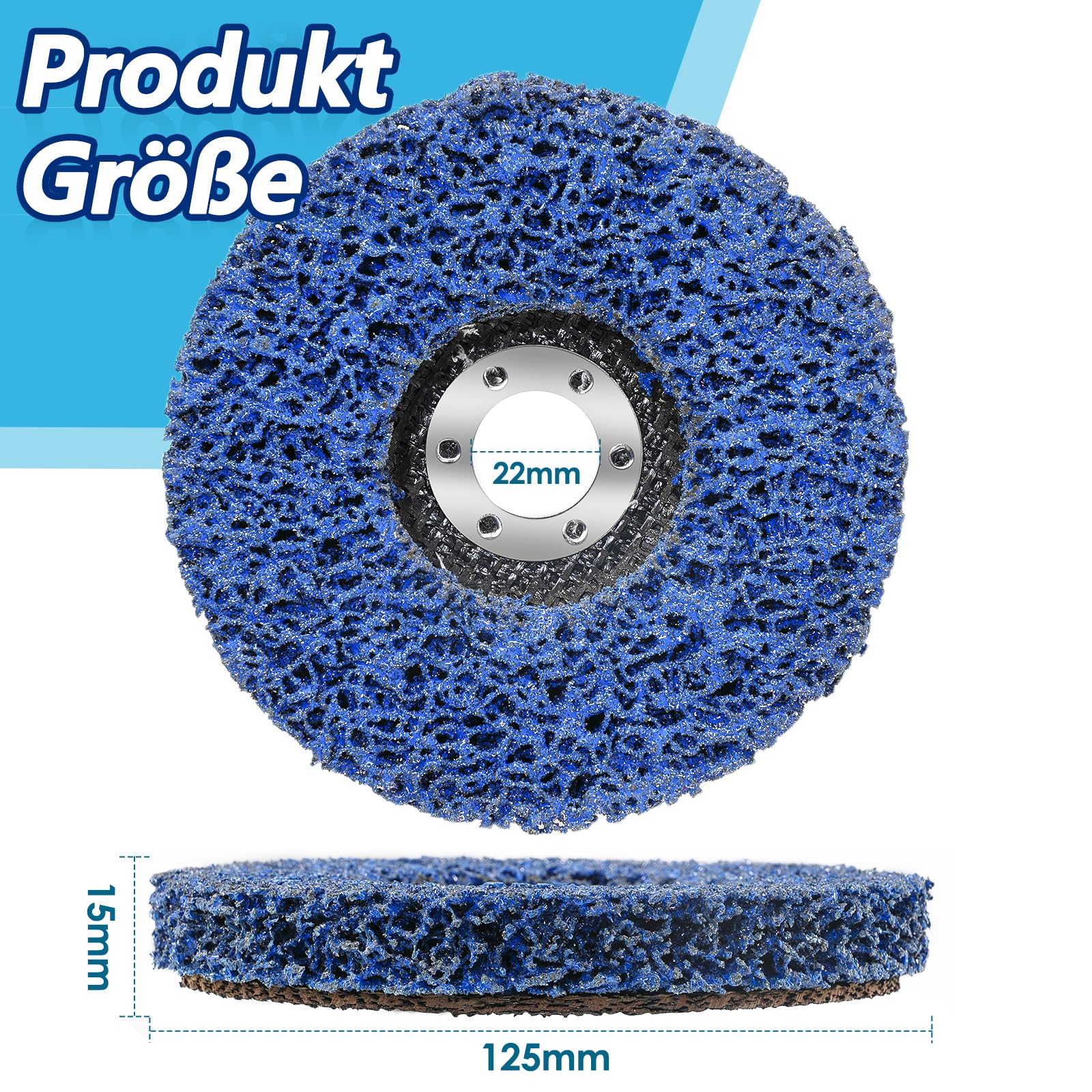 Pack of 5 125 mm CSD Disc, Grinding Disc, Coarse Cleaning Disc, Nylon Fabric Disc, Sanding Discs for Angle Grinder, Cleaning, Removing Paint, Rust, Welds and Oxidation Blue - Image 2