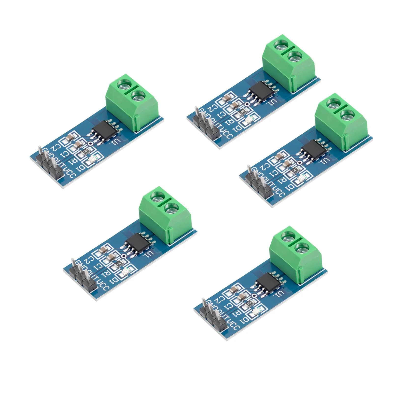 Pack of 5 ACS712 Current Sensors, Measuring Range Module Current Sensor Compatible with Arduino Bascom (20A) 20A