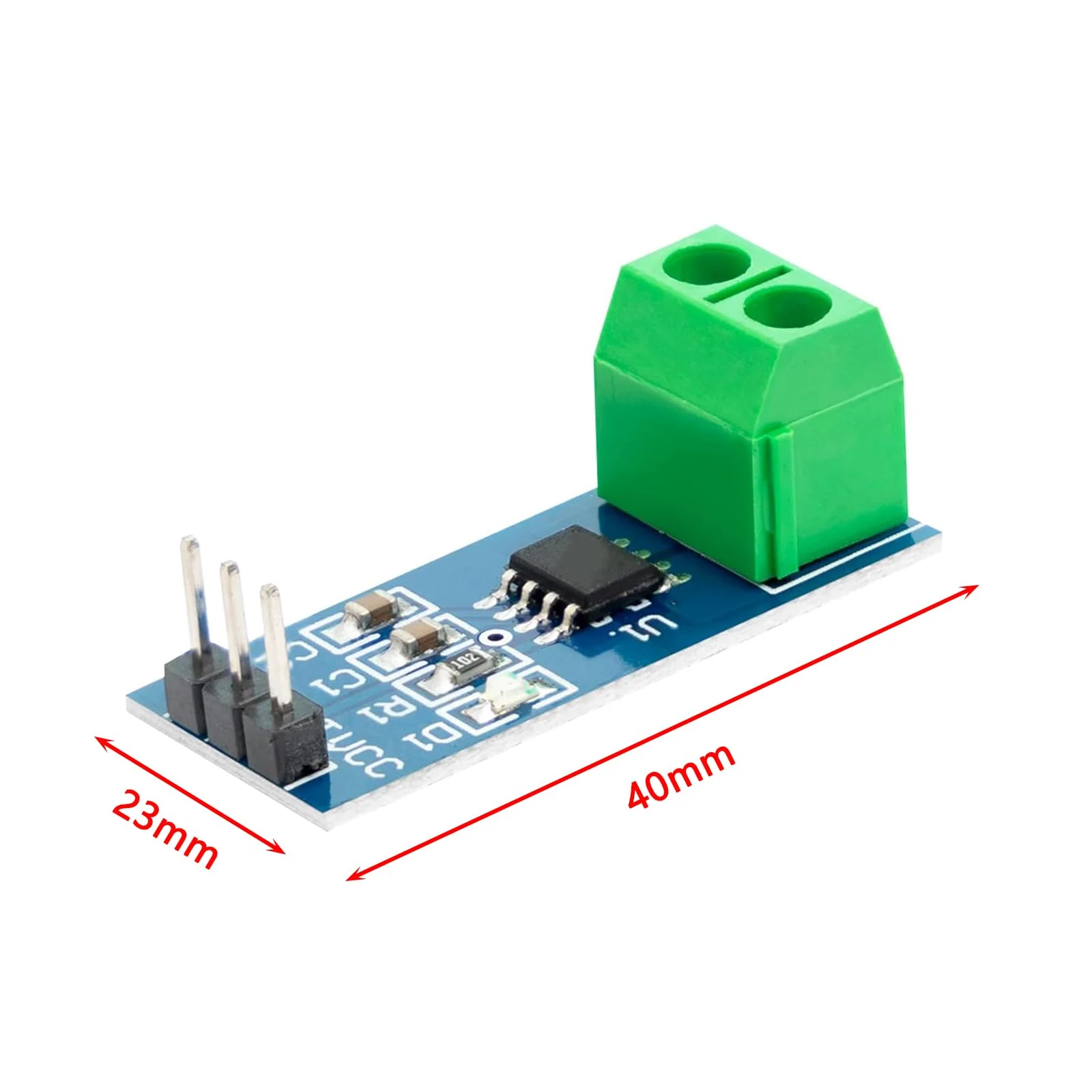 Pack of 5 ACS712 Current Sensors, Measuring Range Module Current Sensor Compatible with Arduino Bascom (20A) 20A - Image 2