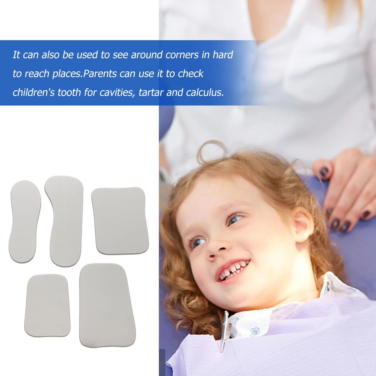 Pack of 5 Dental Mirrors, Mouth Mirrors, Dentist Mirrors, Orthodontic Inspection Mirror, Irregular Double-Sided Mirror, Dental Care Set for Clinical Dentists Dentist Mirror - Image 4
