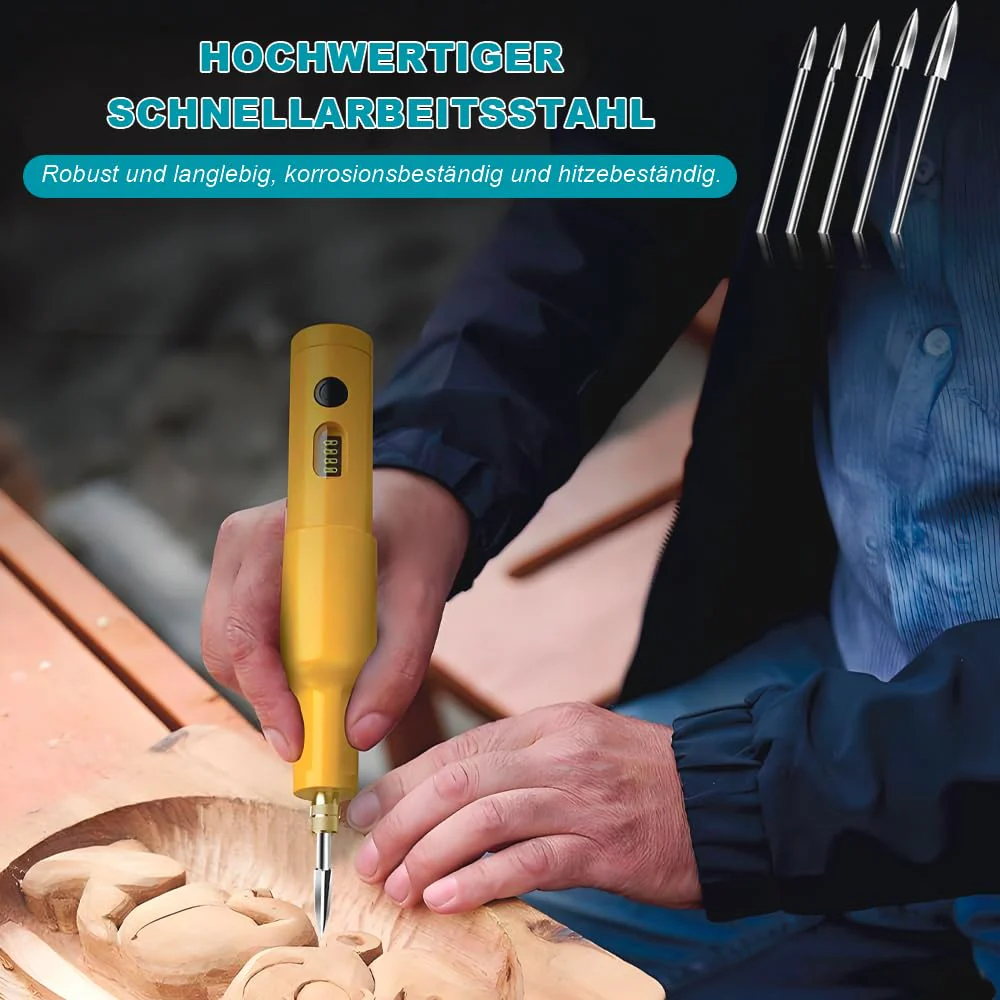 Pack of 5 HSS Wood Carving Tool Set, Compatible with Dremel & Other Rotary Tools, 3 mm Shaft for Precise Woodworking, Engraving & Drilling - Image 4