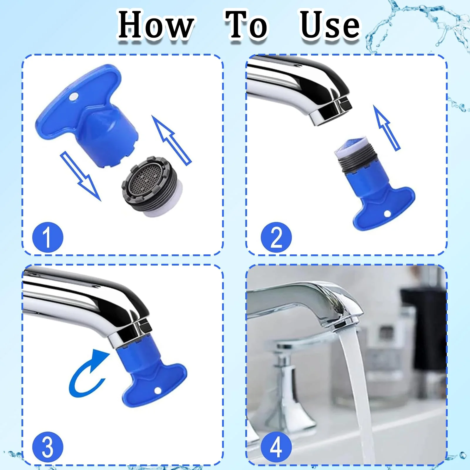 Pack of 5 Keys for Aerator and 1 x Tap Descaler Attachment, Aerators for Taps Ideal for Cleaning Tap Strainer for M16.5, M18.5, M21.5, M22.5, M24 - Image 3