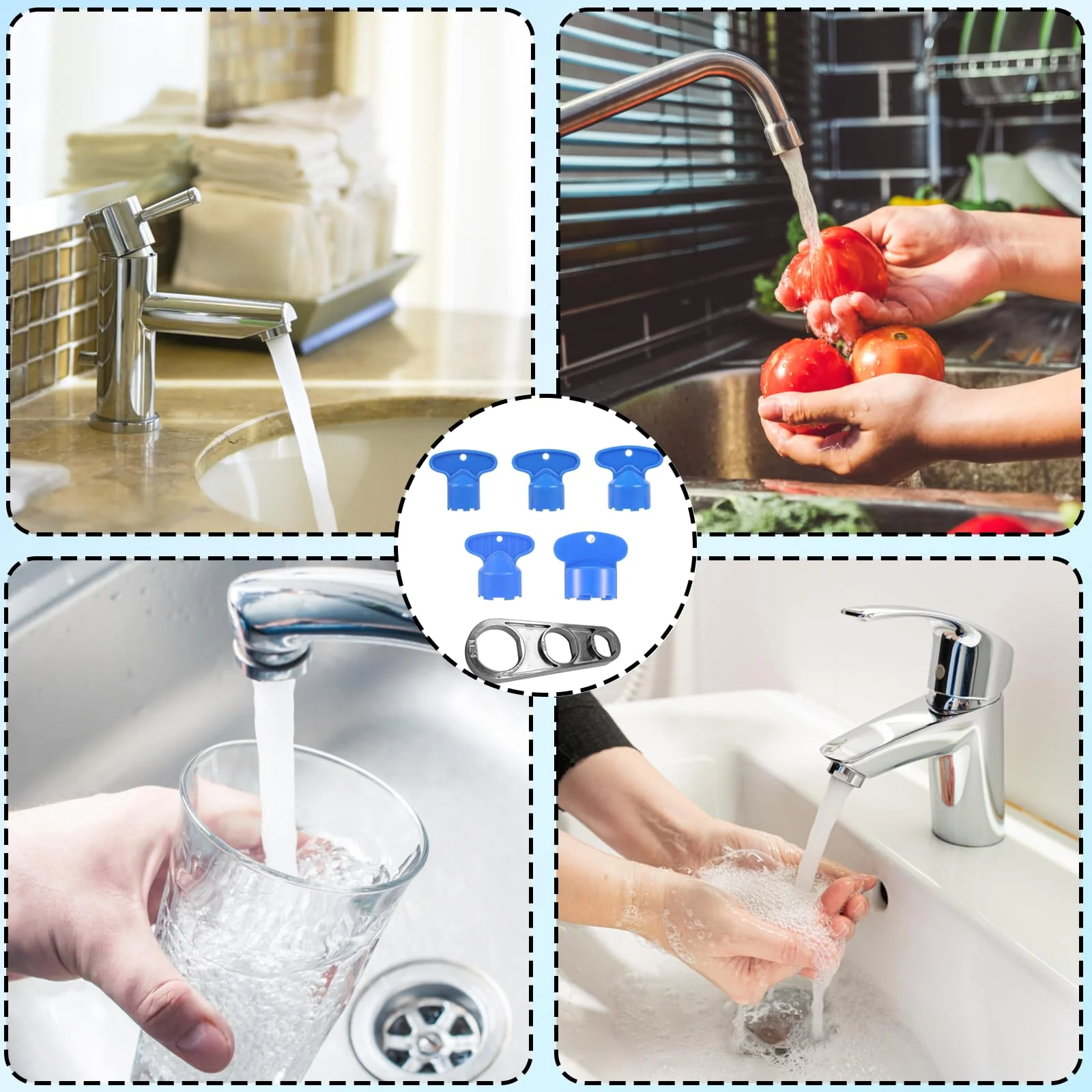 Pack of 5 Keys for Aerator and 1 x Tap Descaler Attachment, Aerators for Taps Ideal for Cleaning Tap Strainer for M16.5, M18.5, M21.5, M22.5, M24 - Image 7