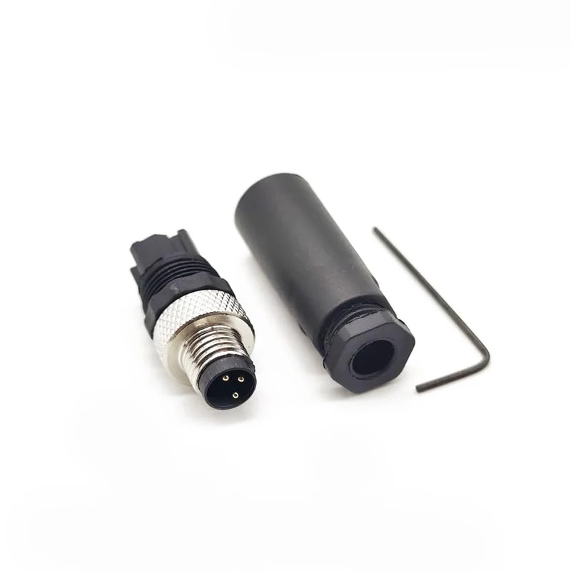 Pack of 5 M8 3-pin plug round connectors, on-site mounted with 8 mm wired sensor, industrial round plug IP67 unshielded code straight plug 60 V 4 A M8 Männlicher - Image 2