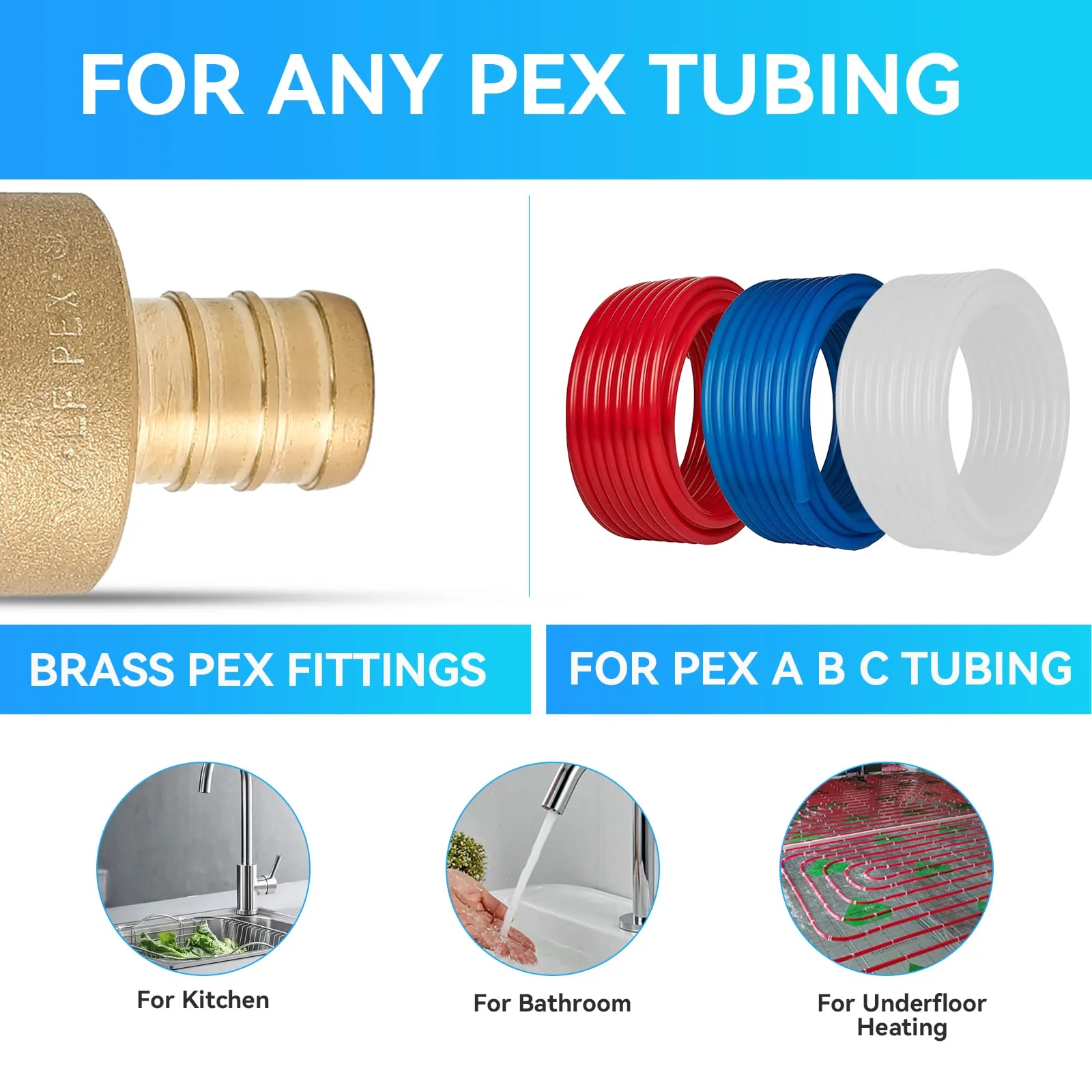 (Pack of 5) PEX 3/4" x 3/4" NPT Female Threaded Adapter,Brass Pex Crimp Adapters Fitting for PEX Pipes in Plumbing Jobs(PEX1807044-5Pack) 3/4Inch(5Pack) Female Adapter - Image 6