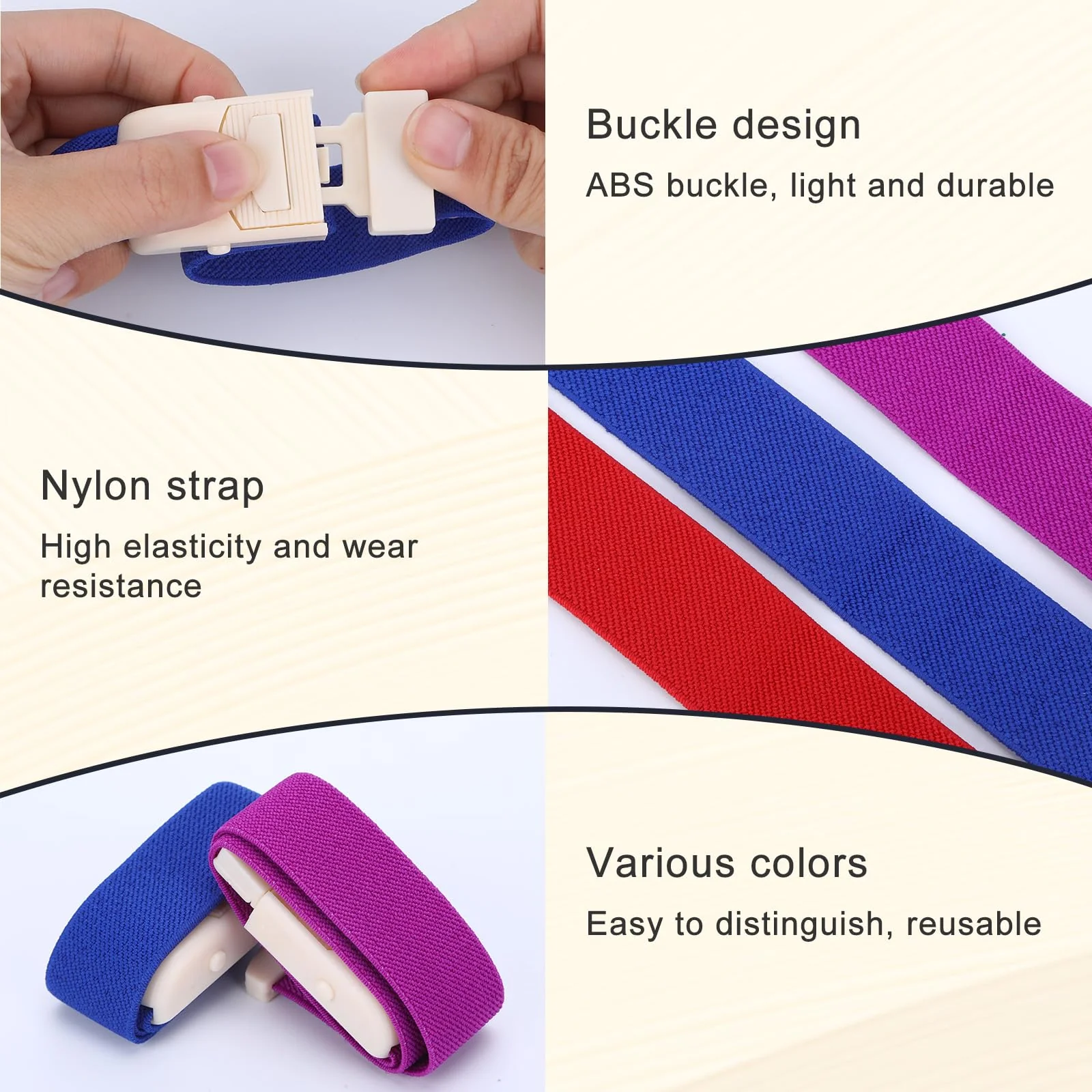 Pack of 5 Storage Hose, Highly Flexible Tourniquet, Elastic Storage Hose, Blood Collection, Vein Congestion for Outdoor Sports, Medical Emergencies, Blood Collection and Wound Care Used dark - Image 3