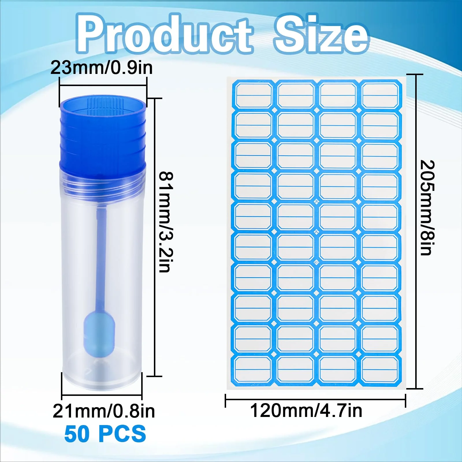Pack of 50 Dog Faecal Sample Tubes 15 ml Chair Sample Tube with Spoon and Label Sticker Good Sealing Chair Sample Collection Aid for Pets for Testing - Image 2