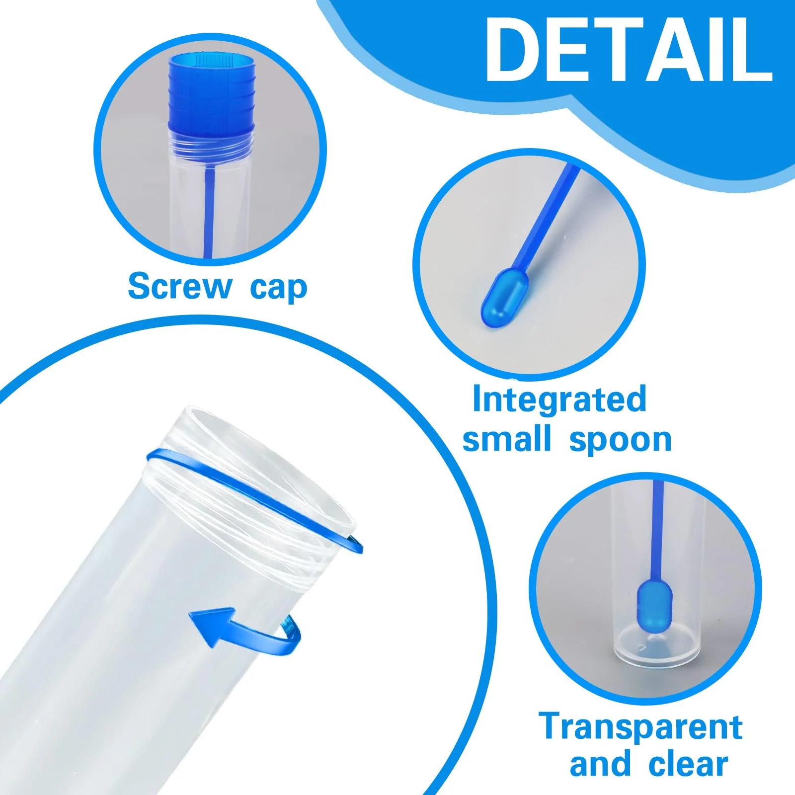 Pack of 50 Dog Faecal Sample Tubes 15 ml Chair Sample Tube with Spoon and Label Sticker Good Sealing Chair Sample Collection Aid for Pets for Testing - Image 3