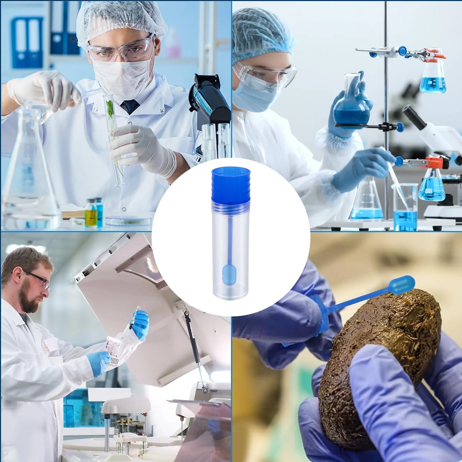 Pack of 50 Dog Faecal Sample Tubes 15 ml Chair Sample Tube with Spoon and Label Sticker Good Sealing Chair Sample Collection Aid for Pets for Testing - Image 6