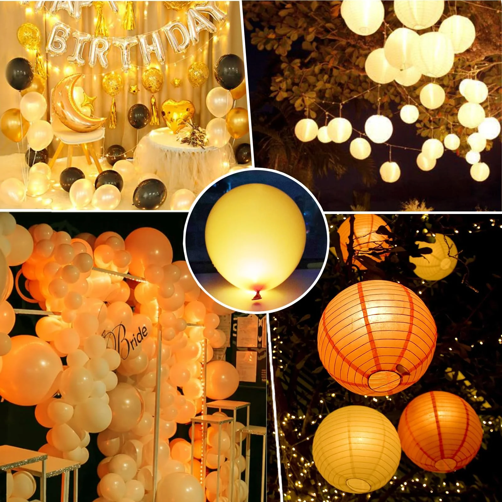 Pack of 50 LED Balloon Lights, Mini LED Light Balls, Round LED Balloon Lights, Warm White Christmas Decoration for Paper Lantern, Christmas, Wedding, Birthday, Party Decoration 50 pcs. - Image 3