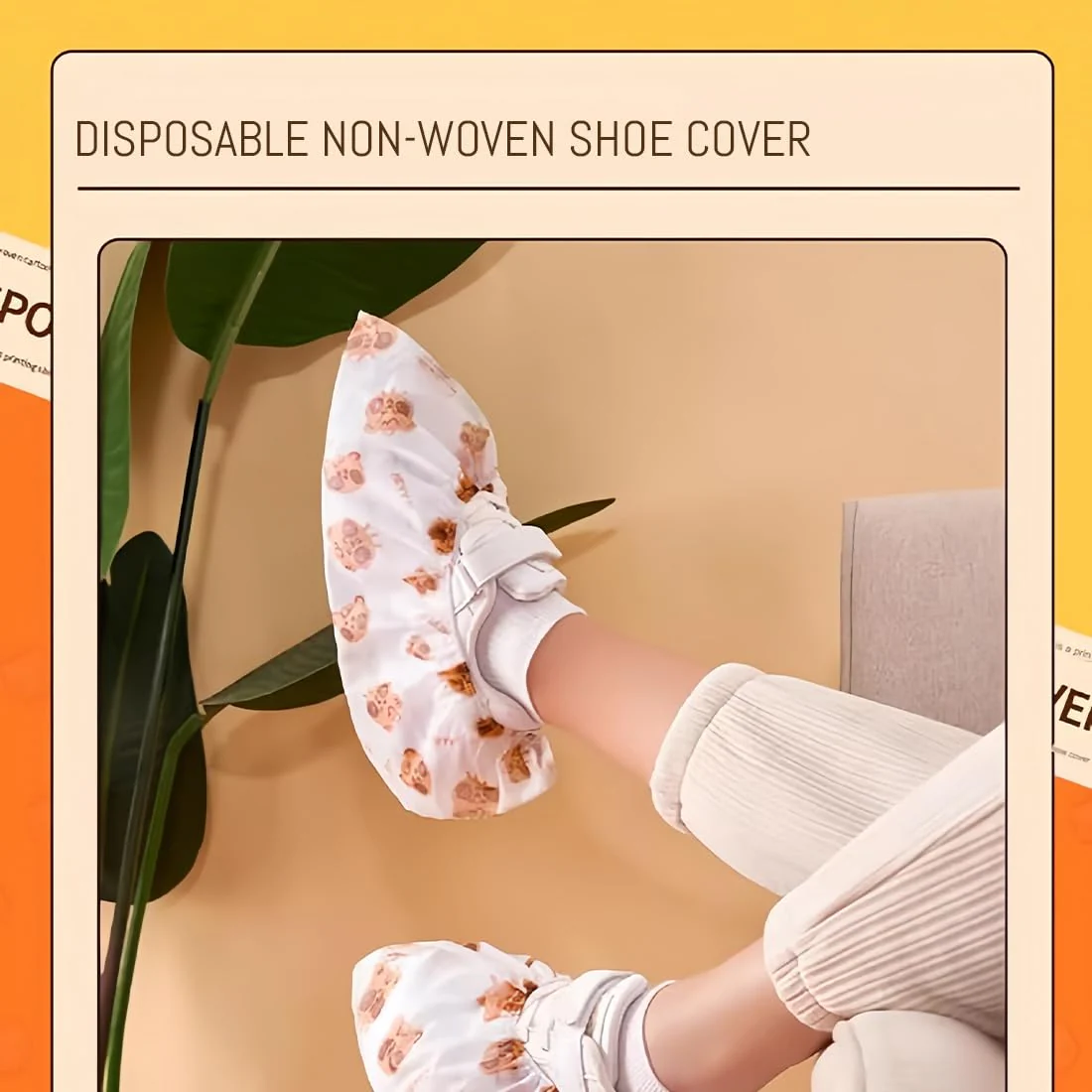 Pack of 50 Shoe Covers, Disposable Cartoon Disposable Print, Overshoes with Waterproof Sole, Reusable Covers, Extra Strong, Shoe Protection Cover, Non-Slip, 14.5 x 40 cm - Image 5