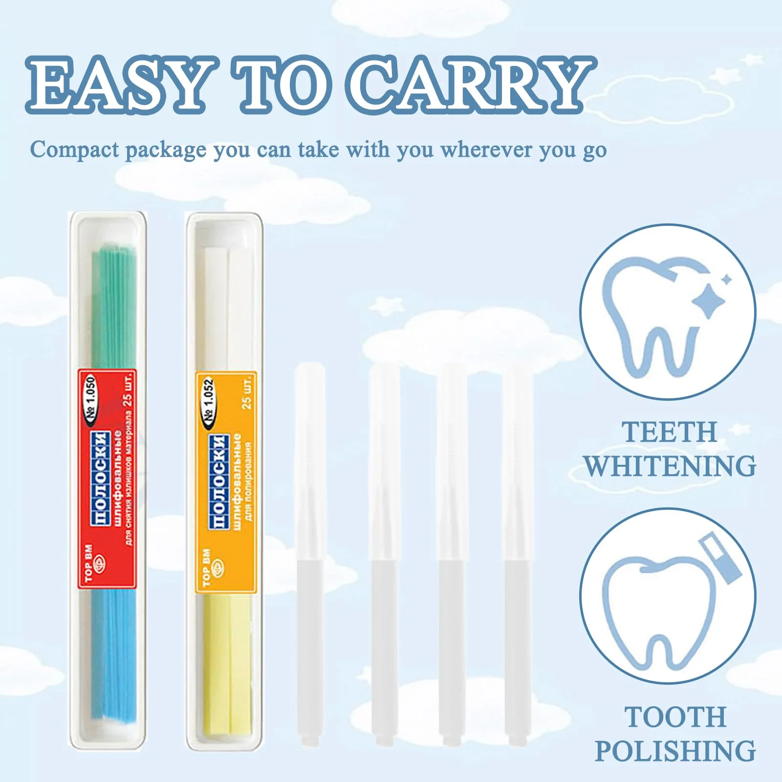 Pack of 50 Teeth Sandpaper, Tooth Sandpaper, Teeth Sandpaper for Spaces, for Quick and Effective Teeth Grinding and Deep Cleaning Oral Hygiene, with 4 Interdental Brushes - Image 6