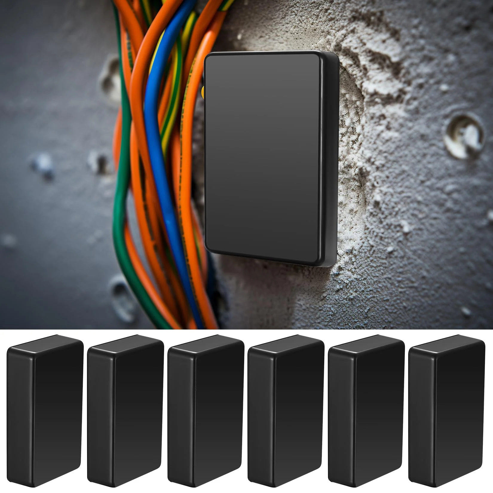 Pack of 6 Junction Box, Plastic Covers, Electronic Casing, Electronic Project Box, Electrical Accessories Housing for DIY Power Junction Box (Black, 85 x 50 x 21 mm) 85x50x21mm black - Image 6