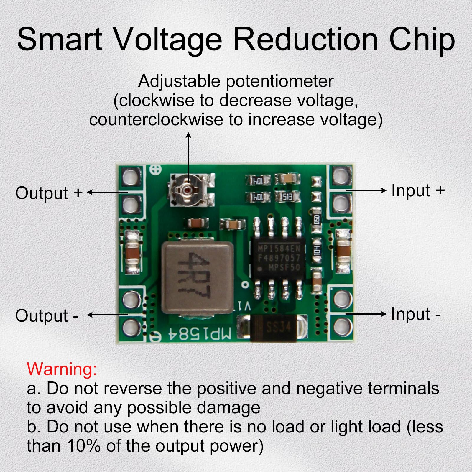 Pack of 6 Step Down Buck Converter, Adjustable Voltage Regulator from 4.5-28 V to 0.8-20 V, Step Down Converter, DC-DC 3A Power Downward Adjustable Module Buck Converter 24 V to 12 V 9 V 5 V - Image 7