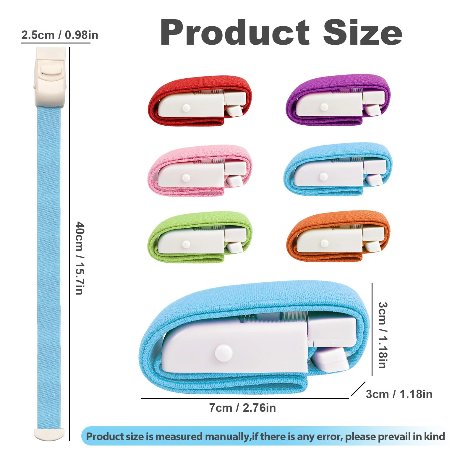 Pack of 6 Storage Tubes, Blood Collection, Vein Preservation, Elastic Storage Hose, Blood Collection, Highly Flexible Tourniquet for First Aid Set, Outdoor, Camping, Hiking, Fighting, Mountaineering, Warm colour - Image 2