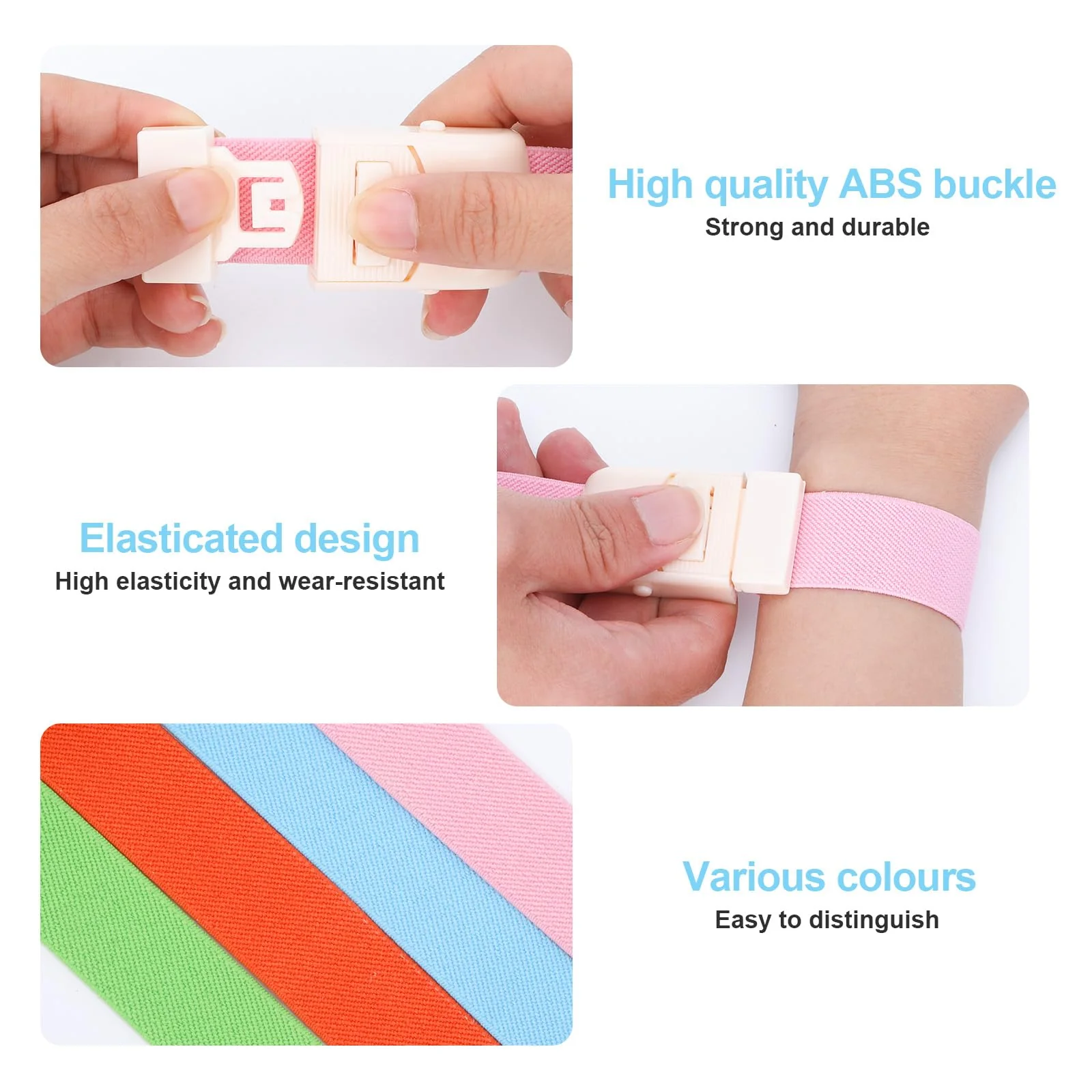 Pack of 6 Storage Tubes, Blood Collection, Vein Preservation, Elastic Storage Hose, Blood Collection, Highly Flexible Tourniquet for First Aid Set, Outdoor, Camping, Hiking, Fighting, Mountaineering, Warm colour - Image 3
