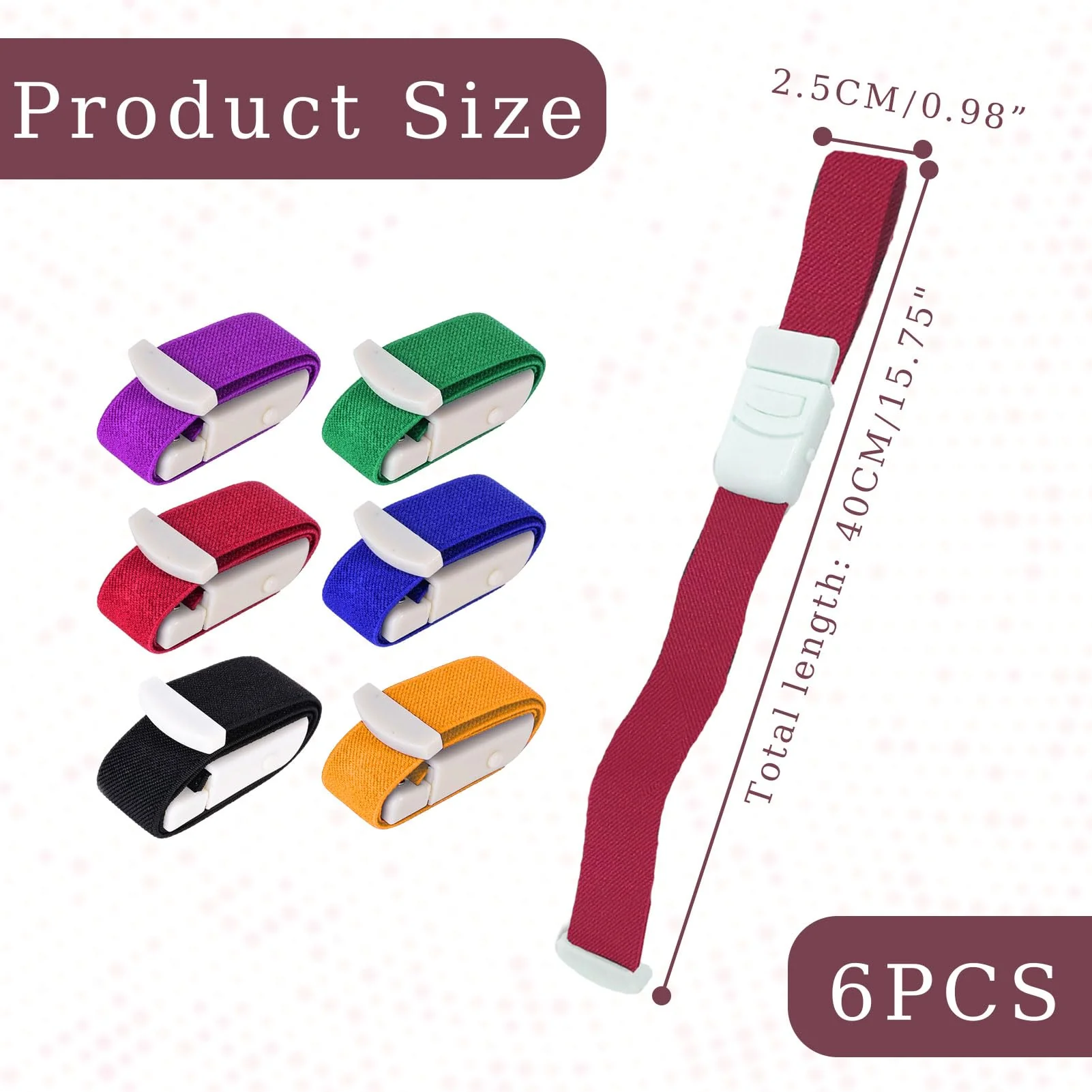 Pack of 6 Storage Tubes, Vein Preservation, Blooddrain, Highly Flexible Tourniquet, Blood Removal Set, Medical Emergencies, with Unique Closure System for Camping, Hiking, Fighting, Mountaineering - Image 2