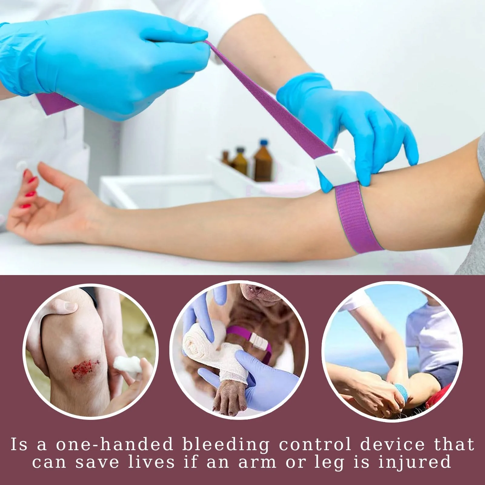 Pack of 6 Storage Tubes, Vein Preservation, Blooddrain, Highly Flexible Tourniquet, Blood Removal Set, Medical Emergencies, with Unique Closure System for Camping, Hiking, Fighting, Mountaineering - Image 5