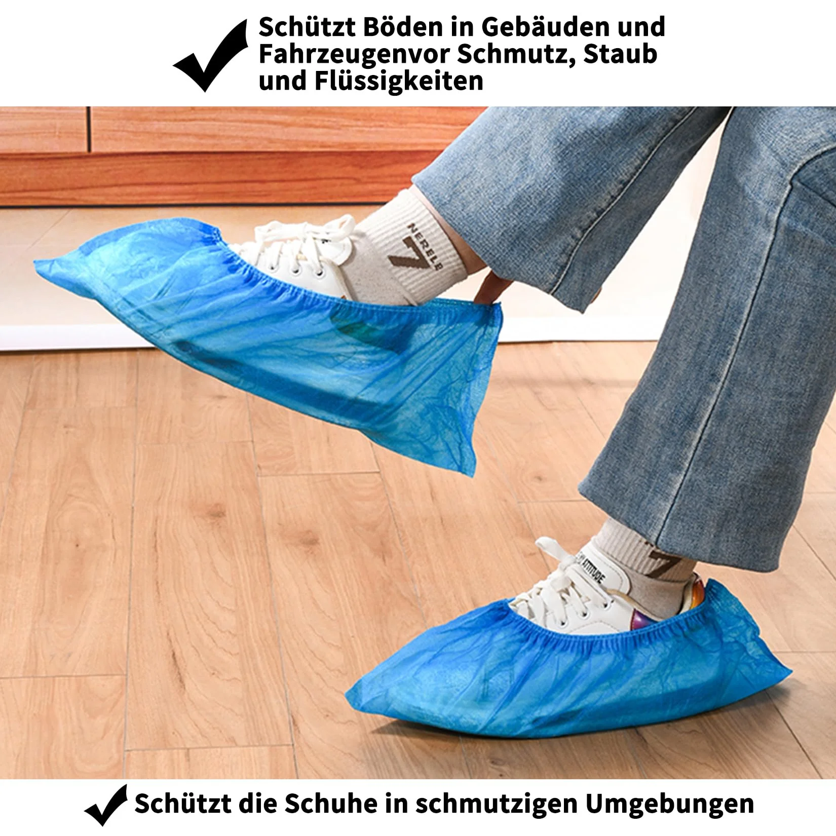 Pack of 60 Waterproof Shoe Covers, Shoe Covers Shoes, Overshoes, Non-Slip Covers for Shoes, Reusable Overshoes for Laboratory, Household, Crafts (One Size) - Image 5